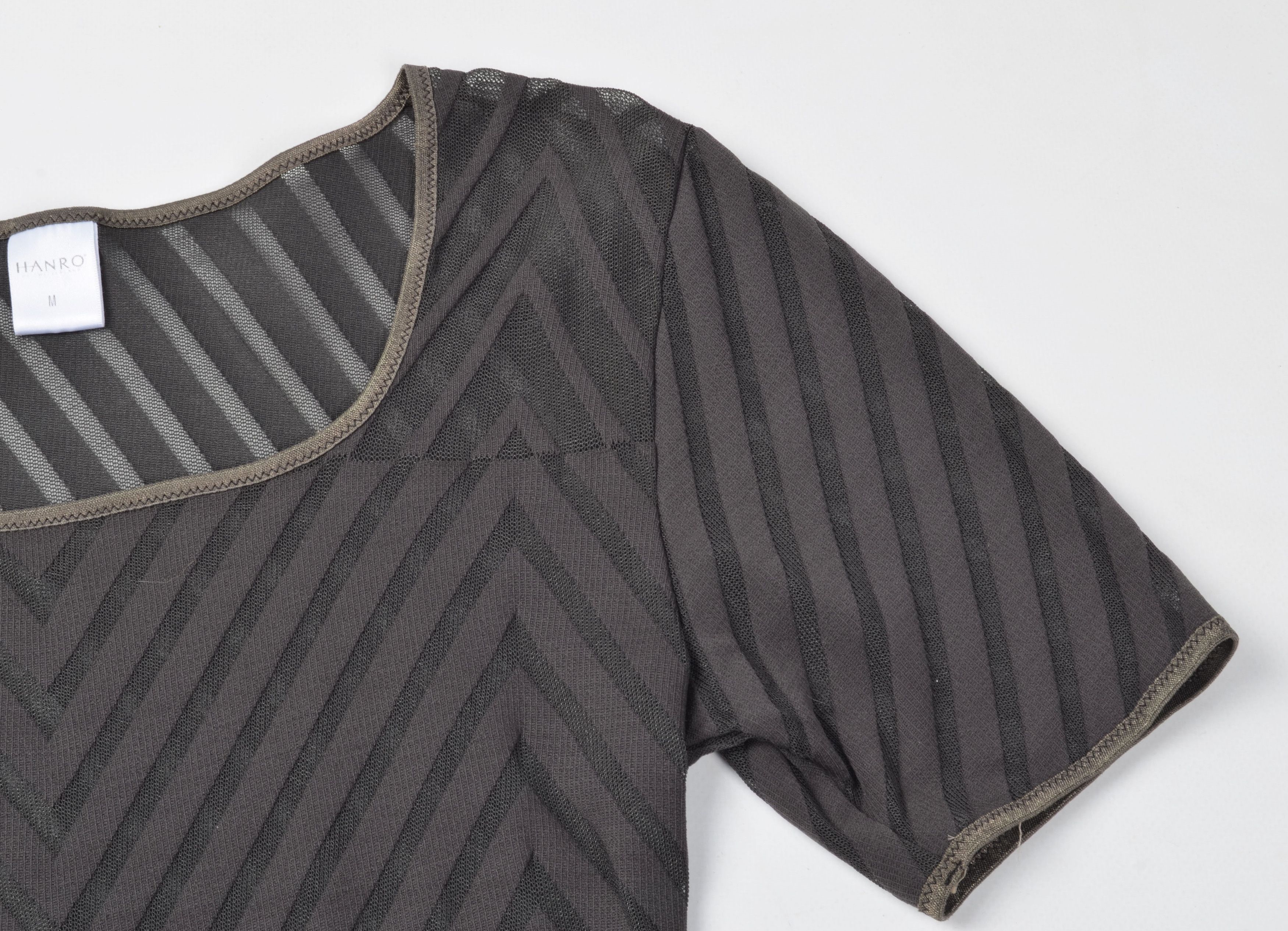 Hanro Hanro Vintage Mesh Striped Short Sleeve Bodysuit Size ONE SIZE - 7 Thumbnail
