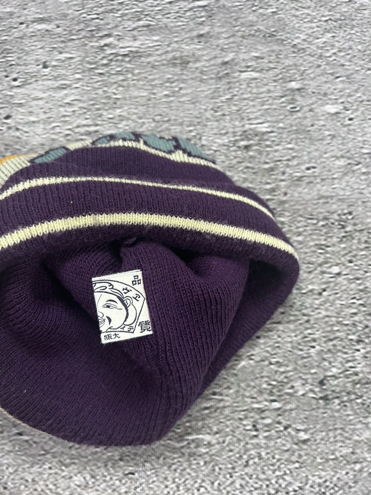 Evisu × Vintage Evisu beanie Y2K seagulls purple big logo Size ONE SIZE - 3 Thumbnail