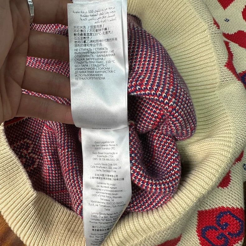 Gucci Gucci V-neck love print long-sleeved knitted cardigan jacke Size US XS / EU 42 / 0 - 6 Thumbnail