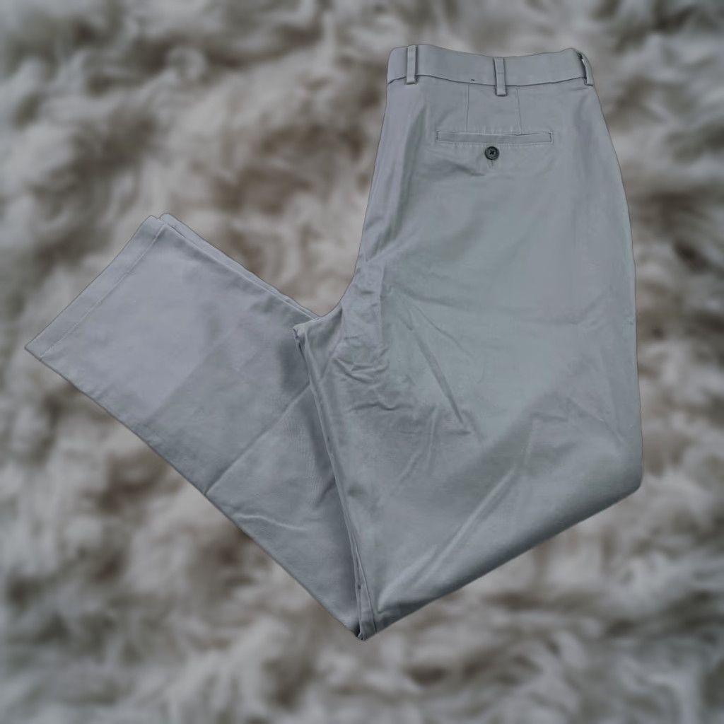 Charles Tyrwhitt Mens Chino Pants Gray 40X33 Non-Iron Flat Front Classic Fit