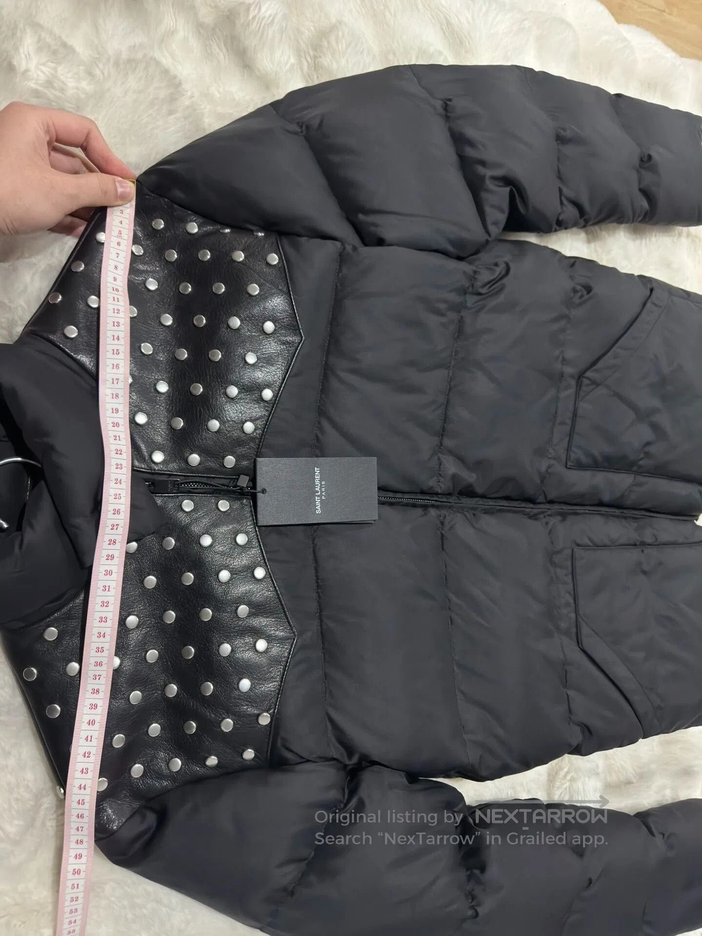 Yves Saint Laurent Saint Laurent YSL Rivet Leather Puffer Jacket. Size US M / EU 48-50 / 2 - 5 Thumbnail
