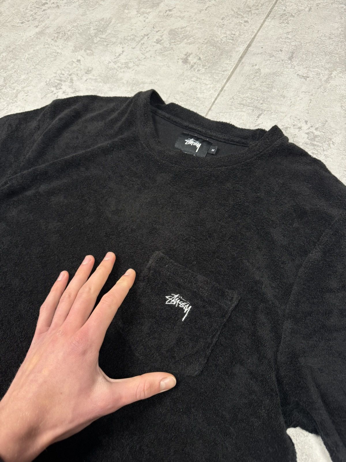 Stussy Stussy Velour T-Shirt Pocket Tee Size M Size US M / EU 48-50 / 2 - 4 Thumbnail