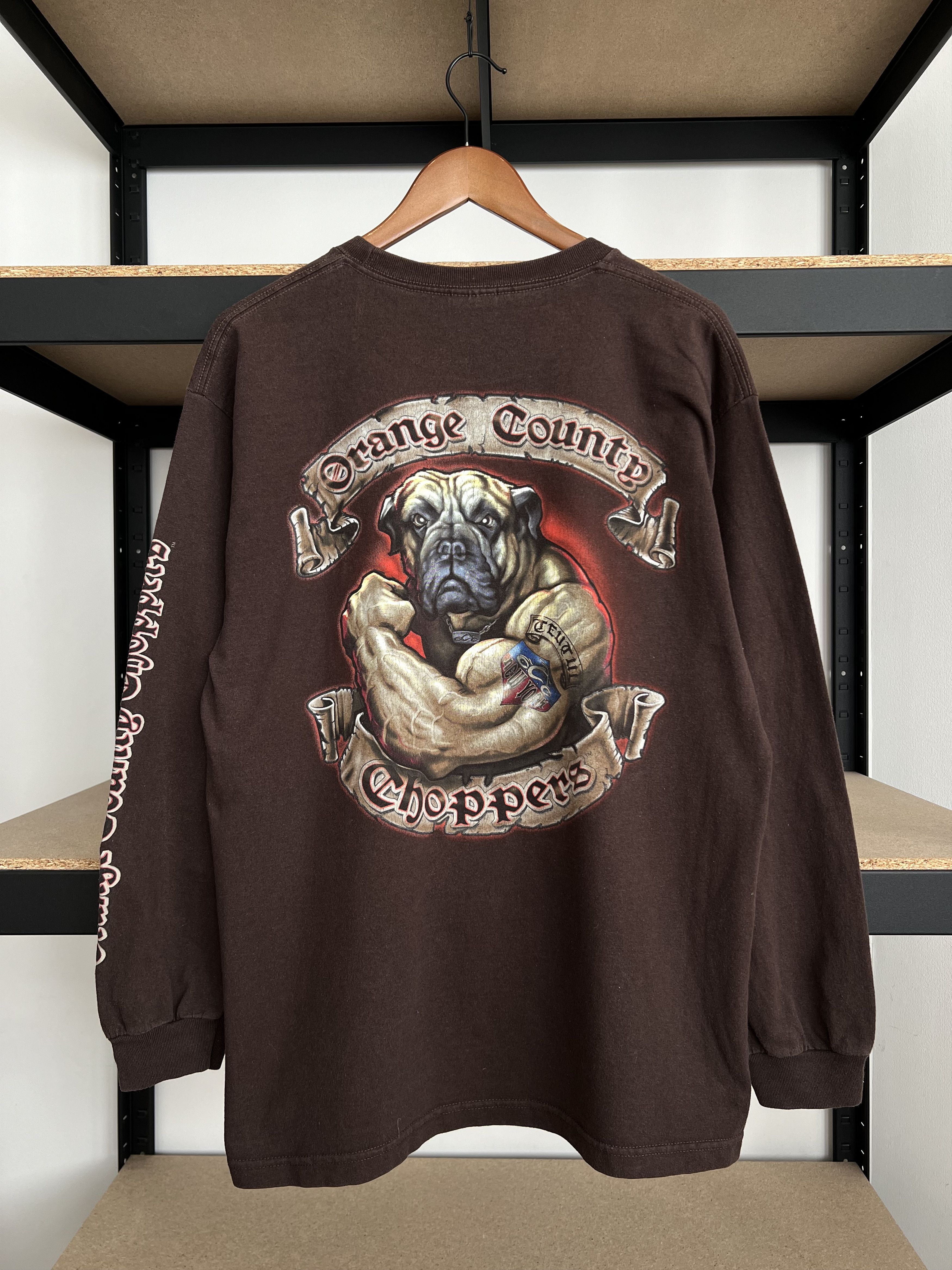 Vintage Vintage 2000s Orange Country Choppers Bulldog Long Sleeve Size US L / EU 52-54 / 3 - 1 Thumbnail