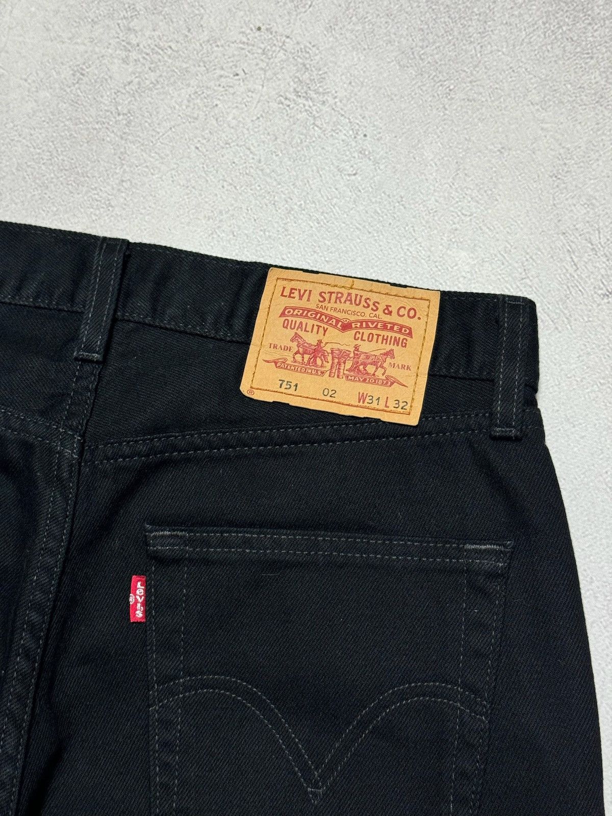 Levi's × Vintage Vintage Levis 751 Jeans Denim Pants Straight Black Y2K 90s Size US 32 / EU 48 - 4 Thumbnail