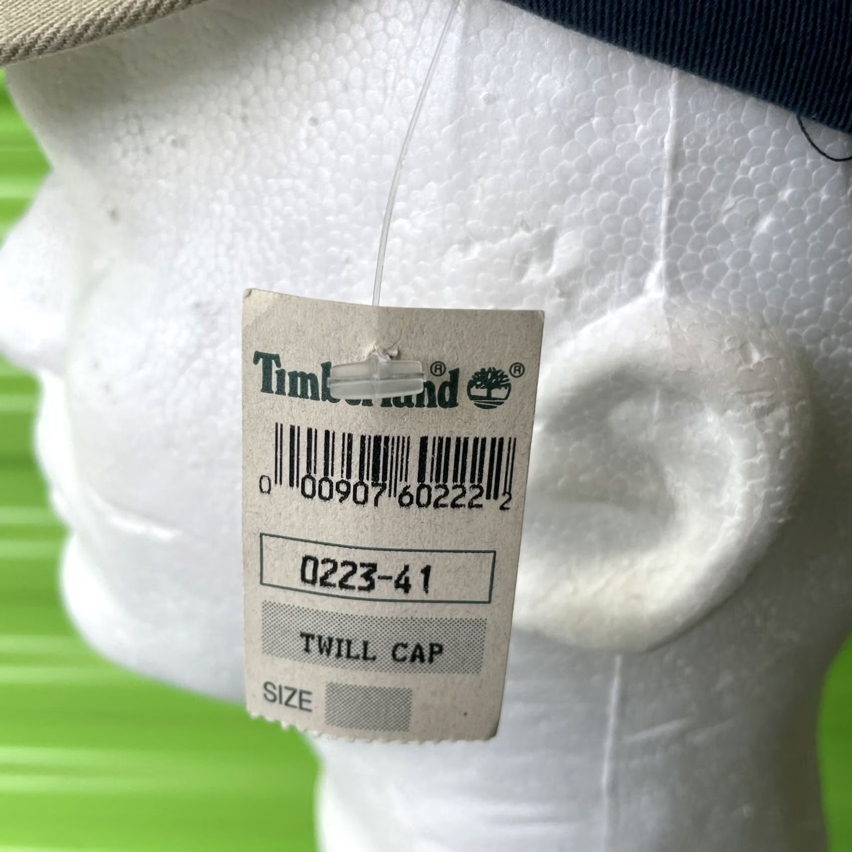 Timberland VINTAGE Timberland Hat Blue Beige Leather Strapback Weather Gear Twill Dad Cap Men's One Size Adjustable Cotton Canvas Baseball Cap 90s Theme Size ONE SIZE - 5 Thumbnail