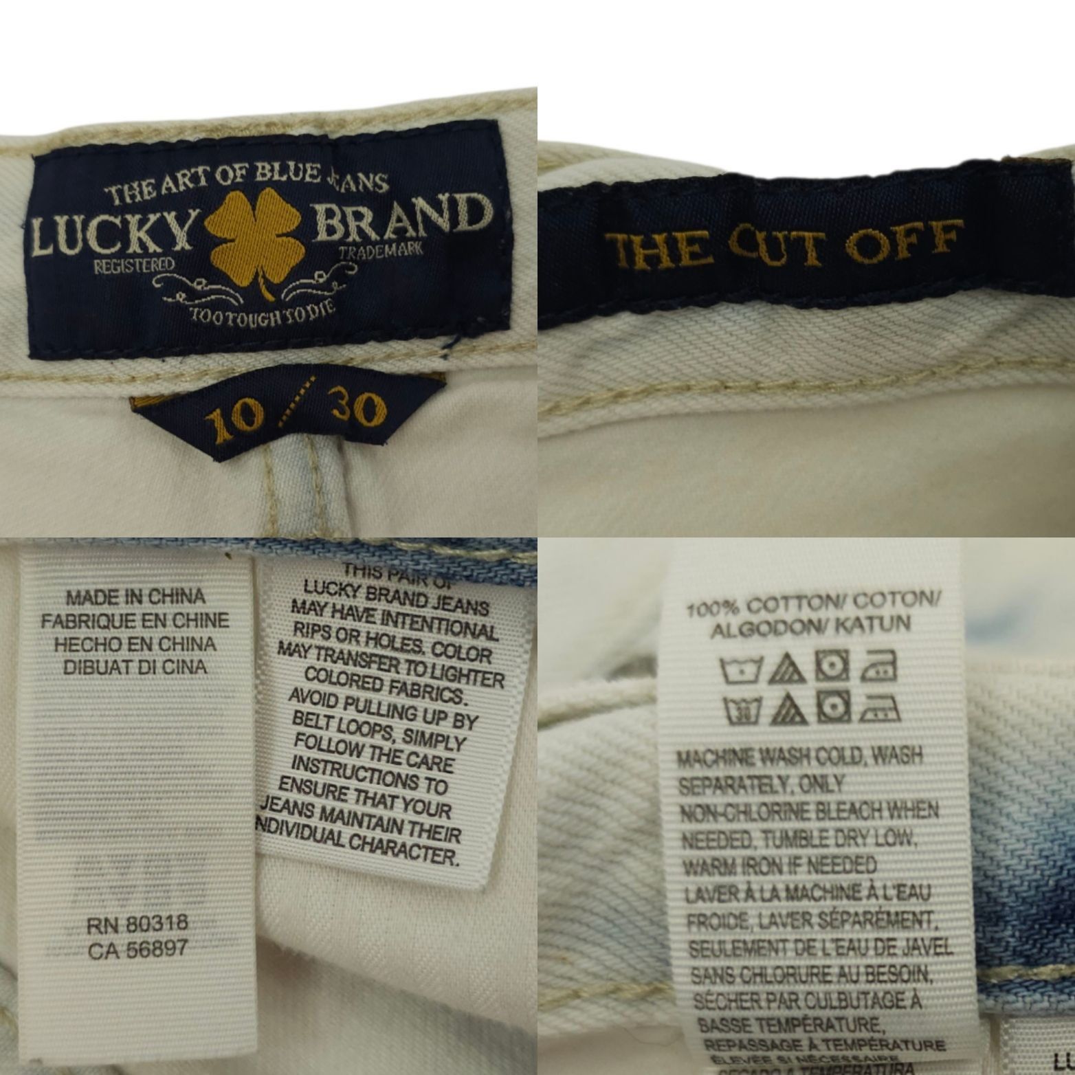 Lucky Brand Lucky Brand The Cut Off Denim Shorts 10/30 Boho White Acid W Size 32" / US 10 / IT 46 - 8 Thumbnail