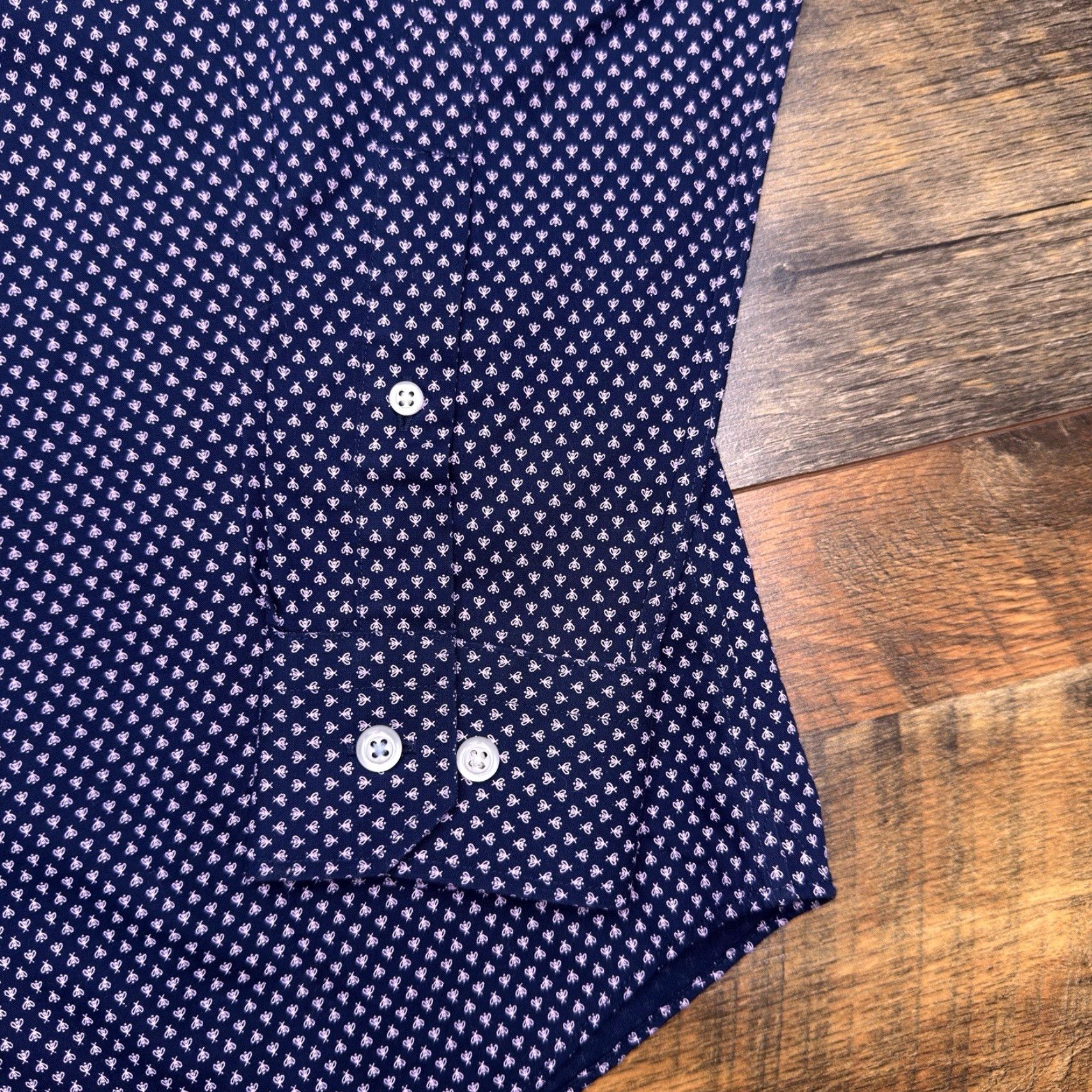 Banana Republic Banana Republic Slim Fit Shirt Mens S Blue Button-Up Non Iron Bee Print New Size US S / EU 44-46 / 1 - 7 Thumbnail