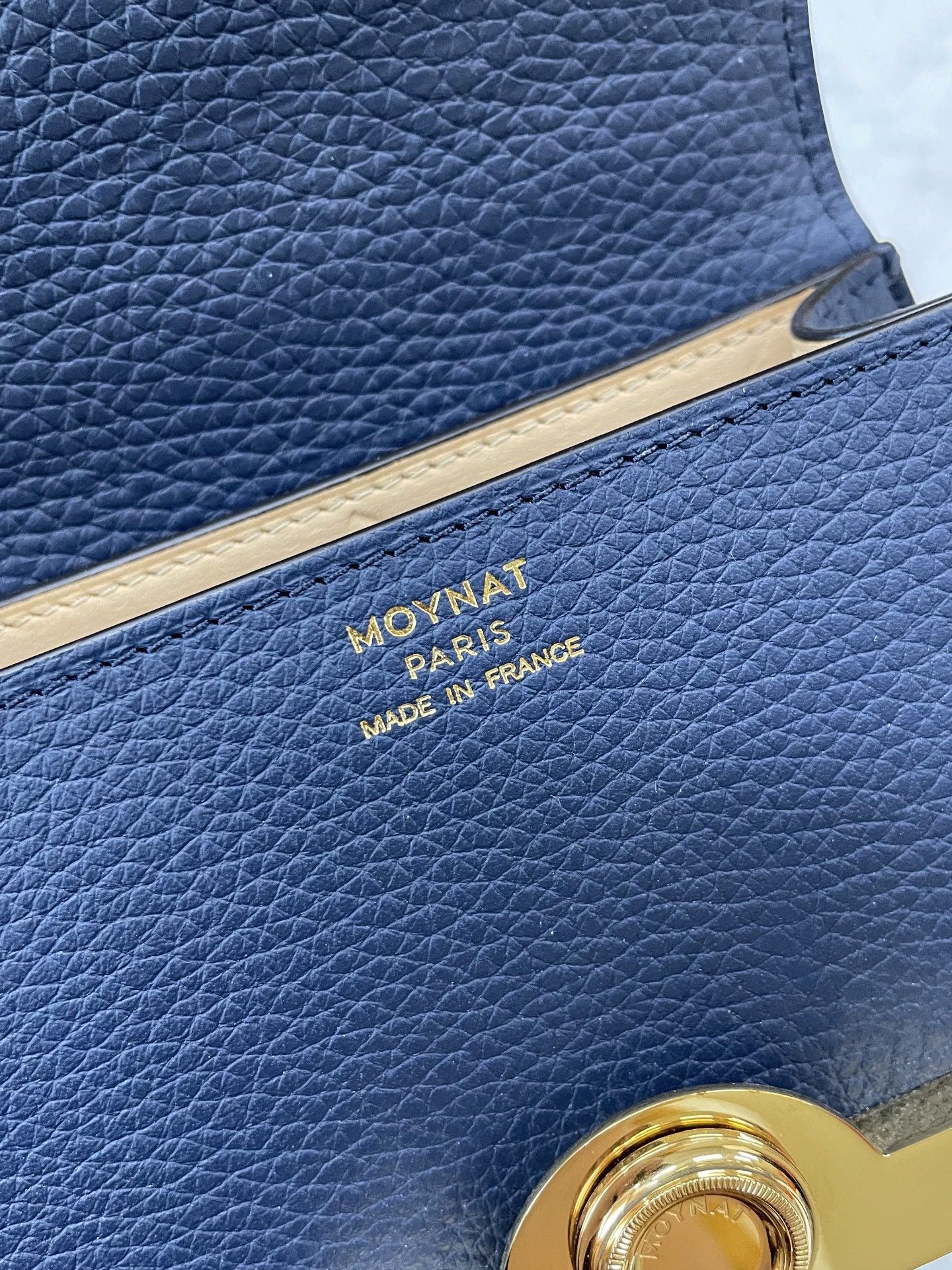 Moynat Moynat nano rejane navy gold clasp crossbody/tote strap Size ONE SIZE - 5 Thumbnail