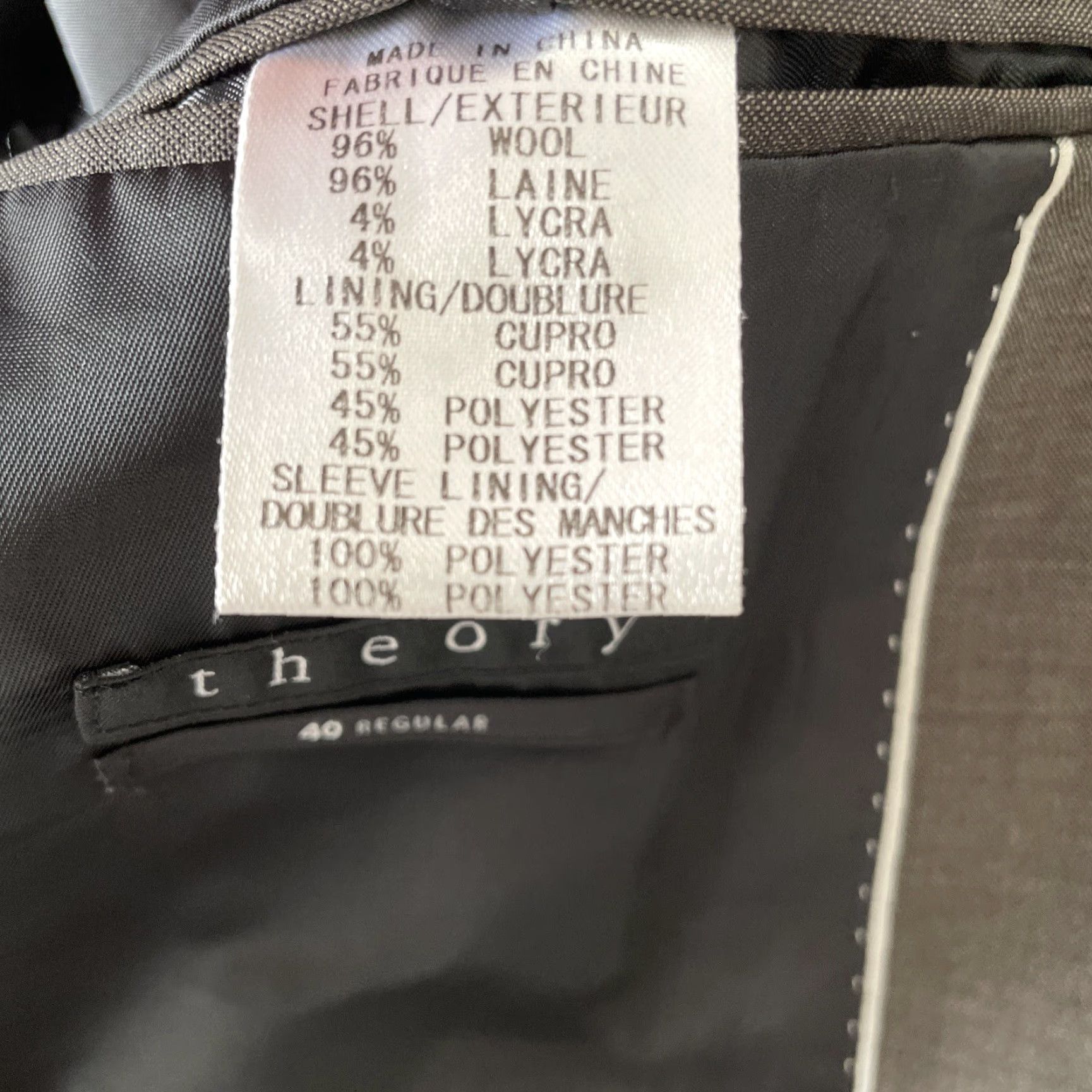 Theory Theory Blazer Mens 40R Slim Wool Gray Sport Coat Jacket Size 40R - 4 Thumbnail