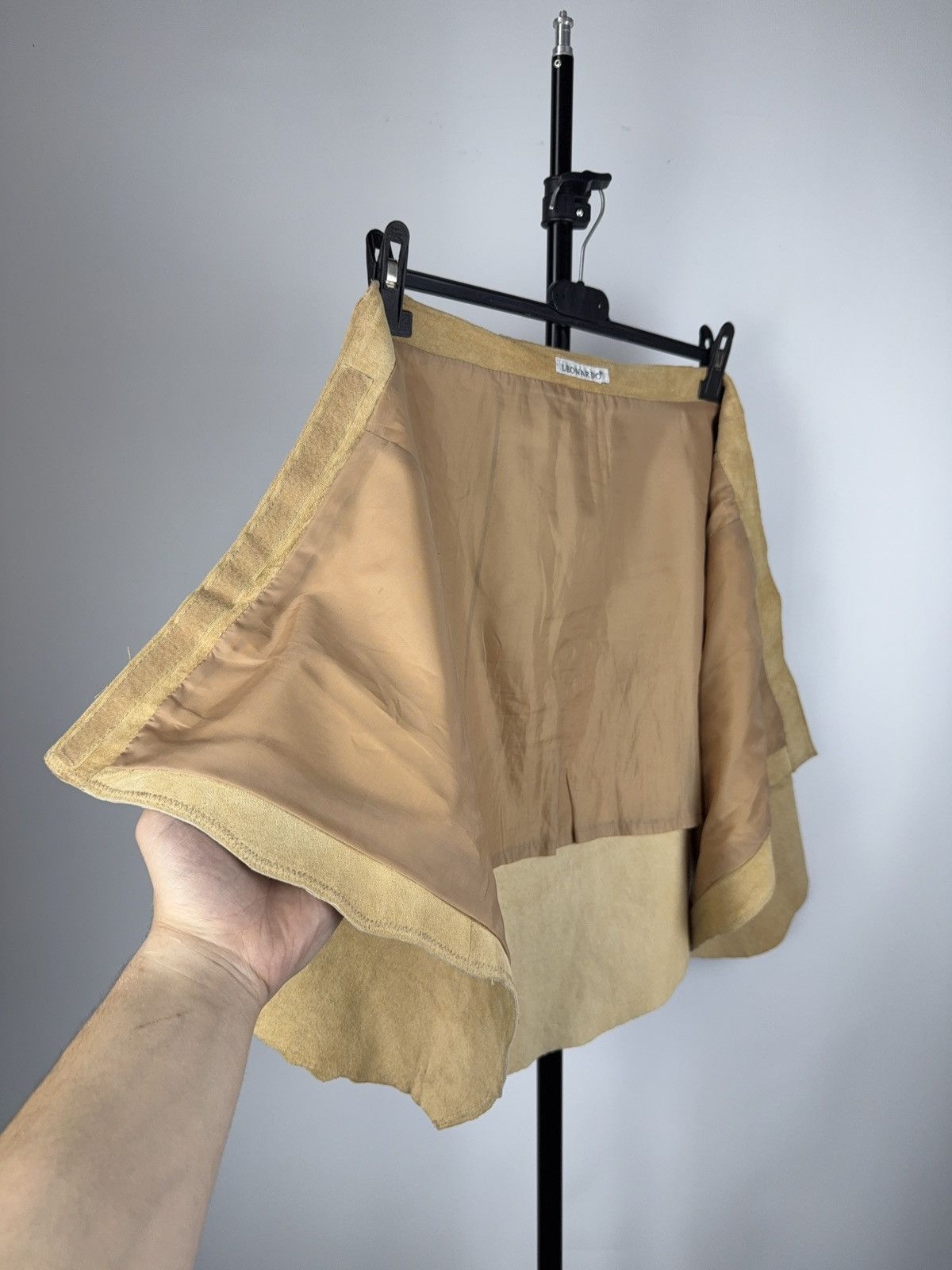 Japanese Brand × Leather Vintage Avant Garde Leonardo Patchwork Leather Midi Skirt Size 32" / US 10 / IT 46 - 6 Thumbnail