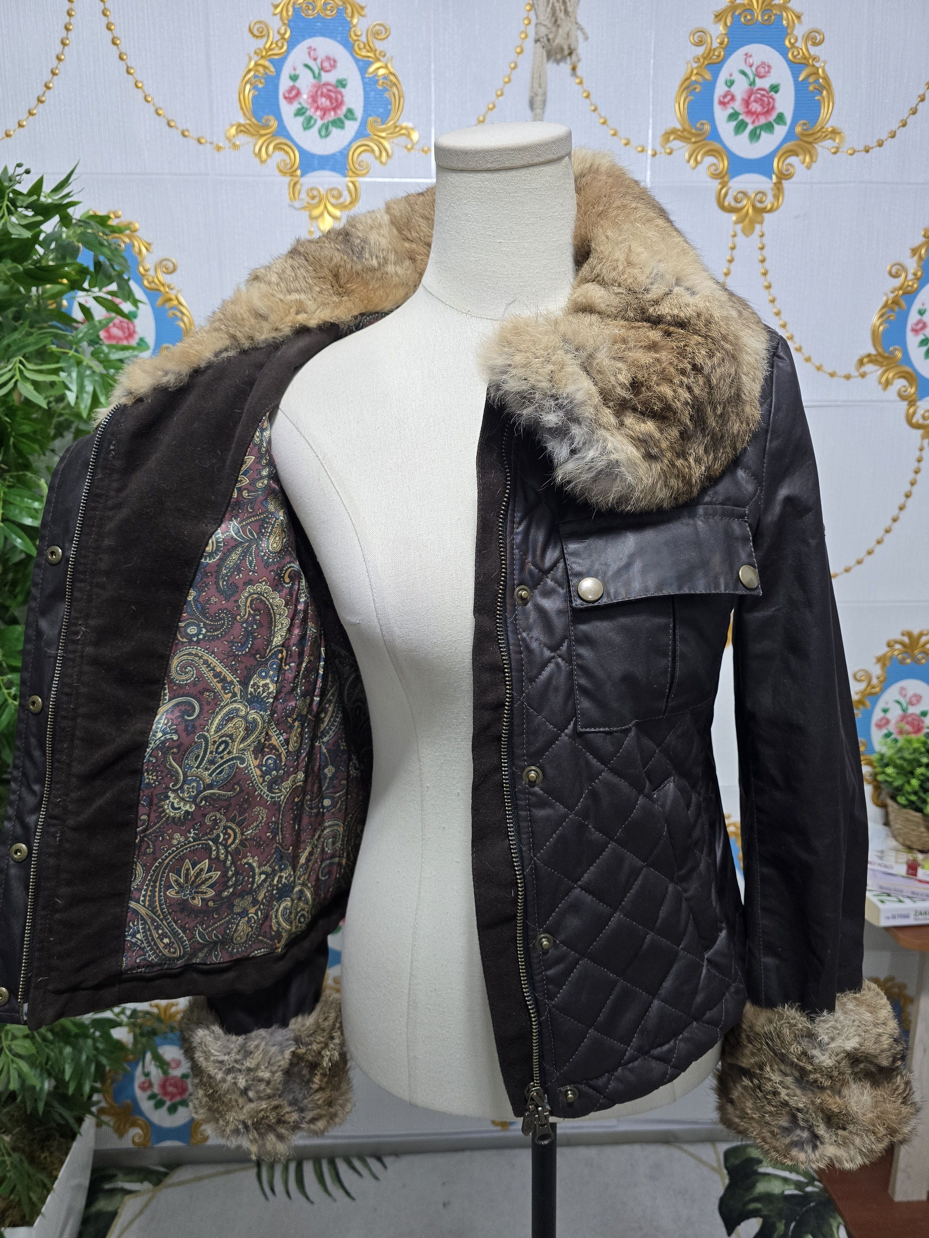 Belstaff Belstaff Gold Label quilted jacket ,wax cotton rabbit fur Size M / US 6-8 / IT 42-44 - 12 Thumbnail