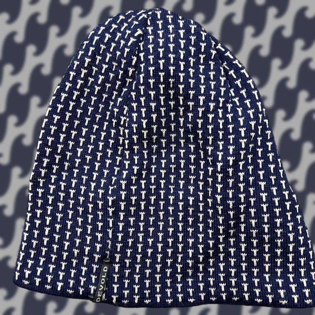Vintage VINTAGE Devold Beanie Hat One Size 100% Virgin Wool Blue White Thermal Lined Unisex Adults Beanie Mens Womens Size ONE SIZE - 1 Thumbnail