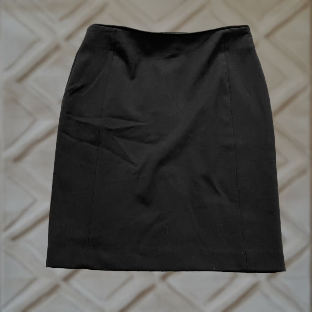H&M H&M Pencil Straight Skirt Womens 40 Solid Black Knee Length Back Zip Workwear Size 27" / US 4 / IT 40 - 1 Thumbnail