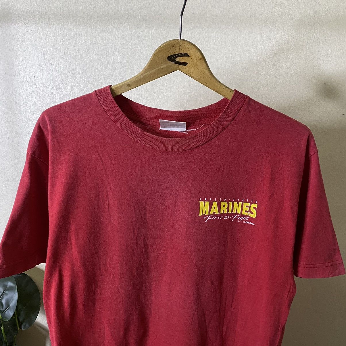 Vintage Vintage 1990s US Marines First To Fight Army Military Tee Size US M / EU 48-50 / 2 - 6 Thumbnail