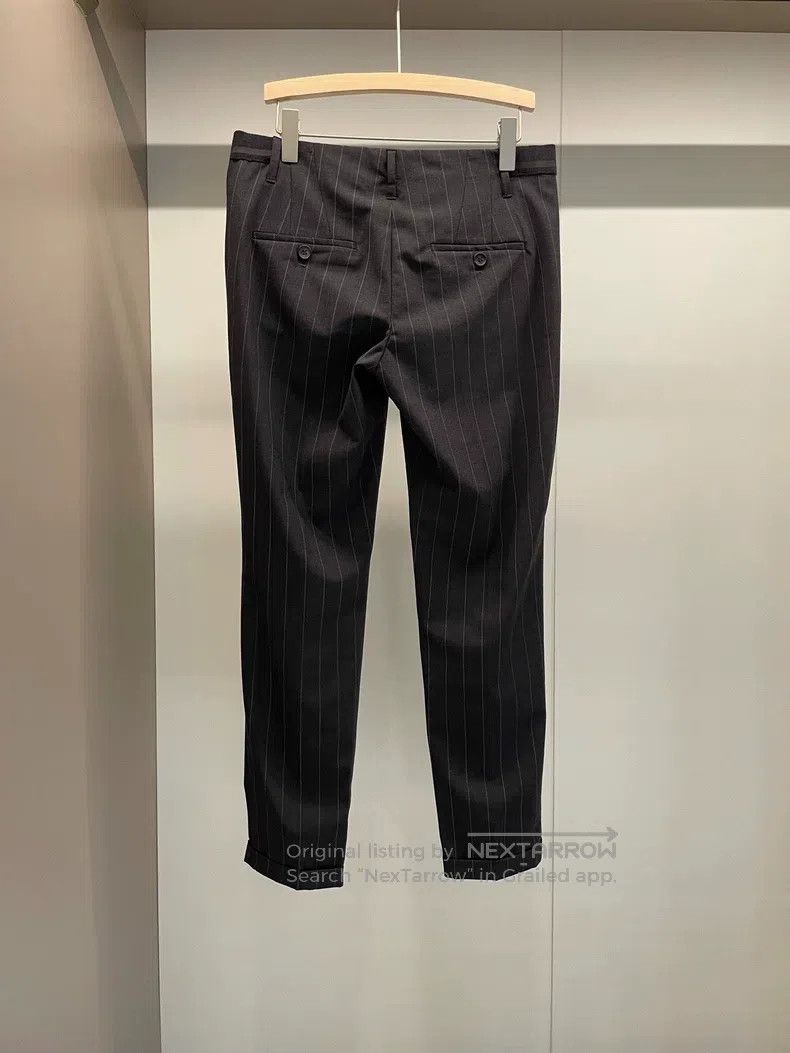 Brunello Cucinelli Brunello Cucinelli Black Grey Striped Wool Long Trousers Size 28" / US 6 / IT 42 - 2 Thumbnail