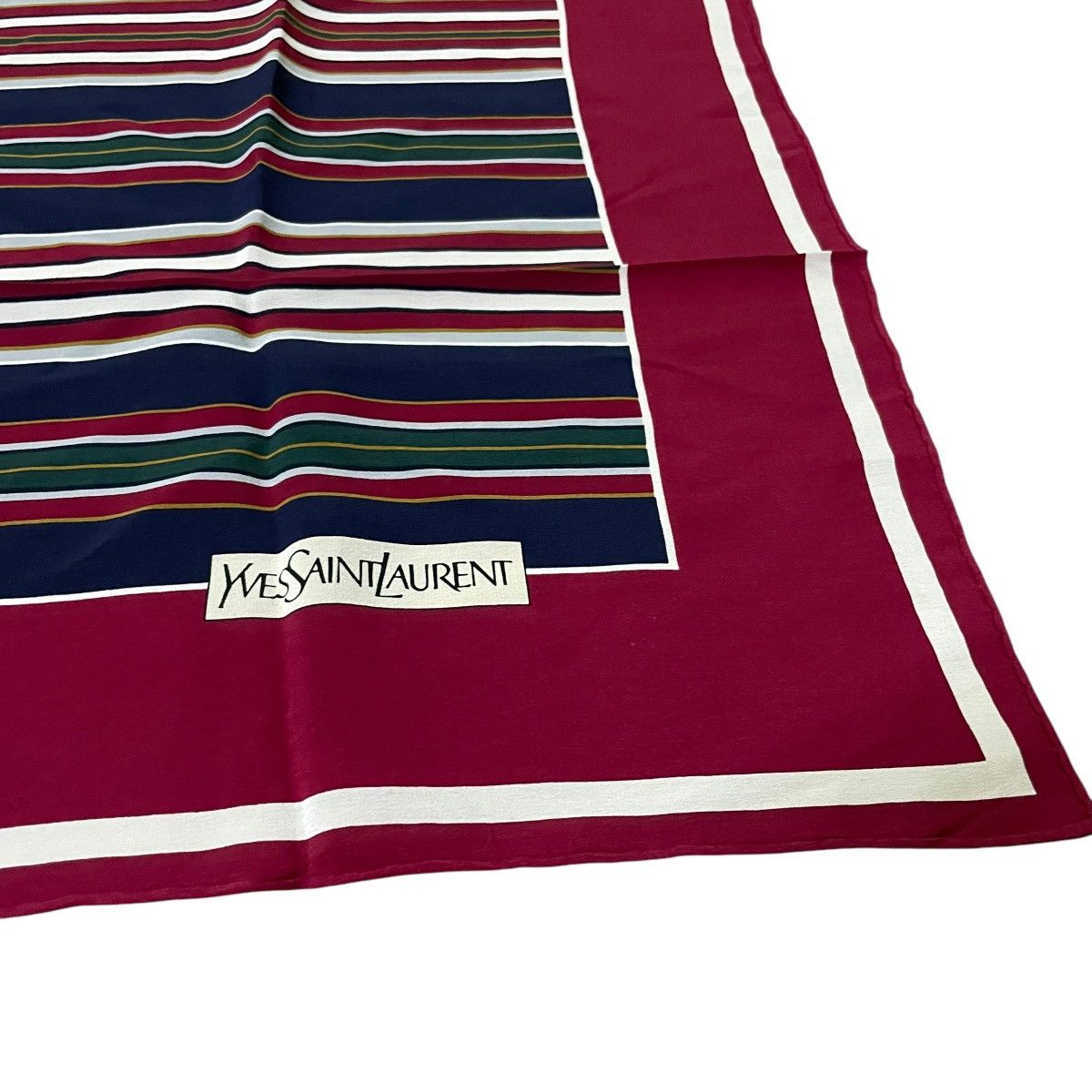 Yves Saint Laurent ysl stripes maroon silk scarf Size ONE SIZE - 2 Thumbnail