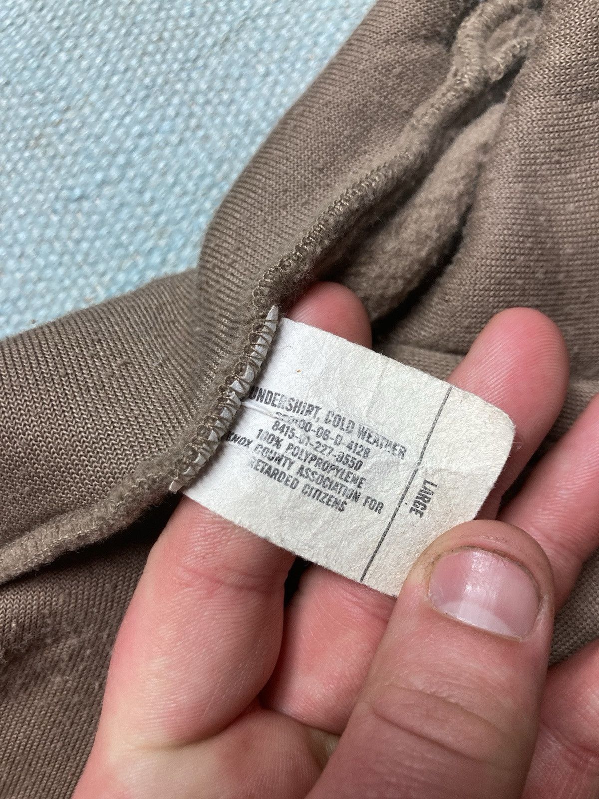 Vintage Vtg military cold weather undershirt distressed polo large Size US L / EU 52-54 / 3 - 9 Thumbnail