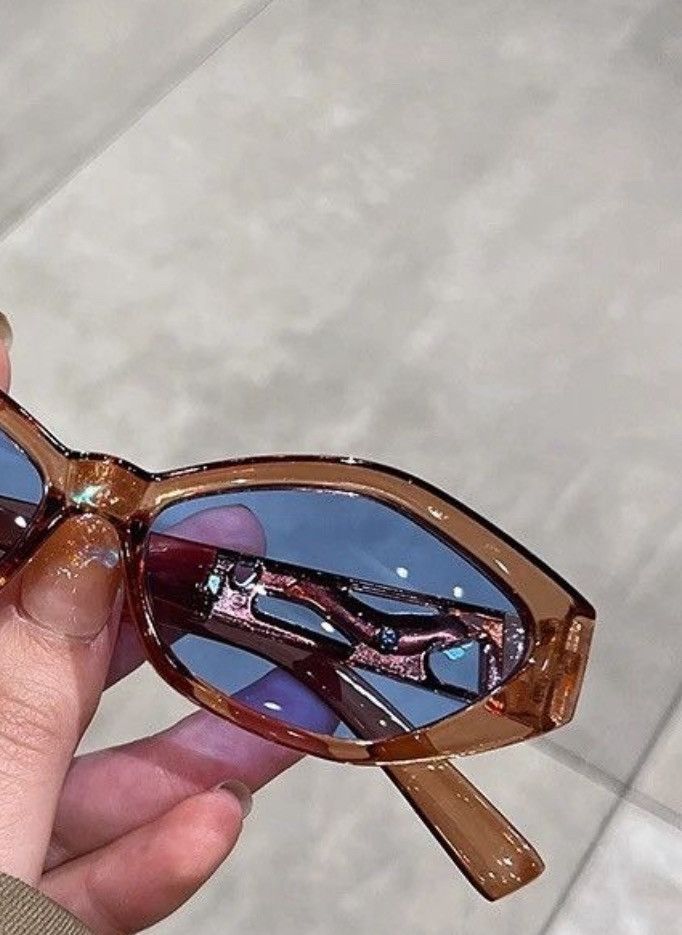 Jewelry Blue Lense Oval Frame Sunglasses Size ONE SIZE - 3 Thumbnail