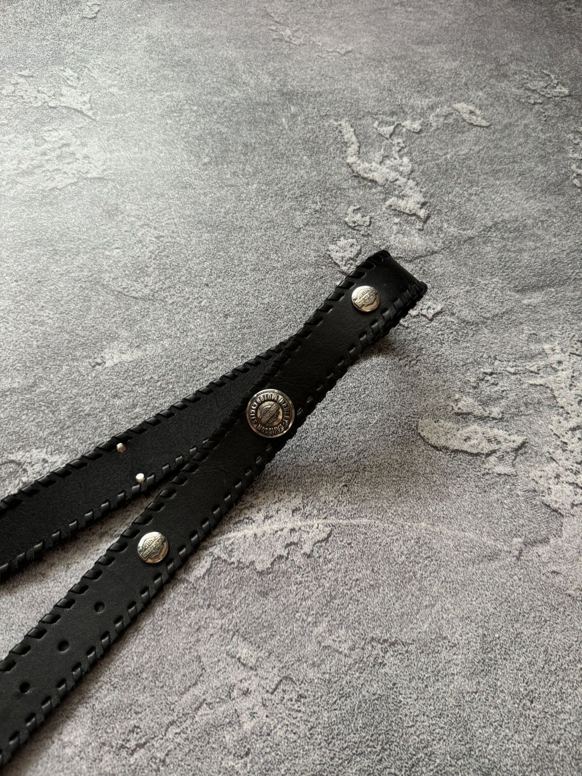 Harley Davidson × Vintage Harley Davidson studded rhinestones leather belt gothic Size ONE SIZE - 17 Thumbnail