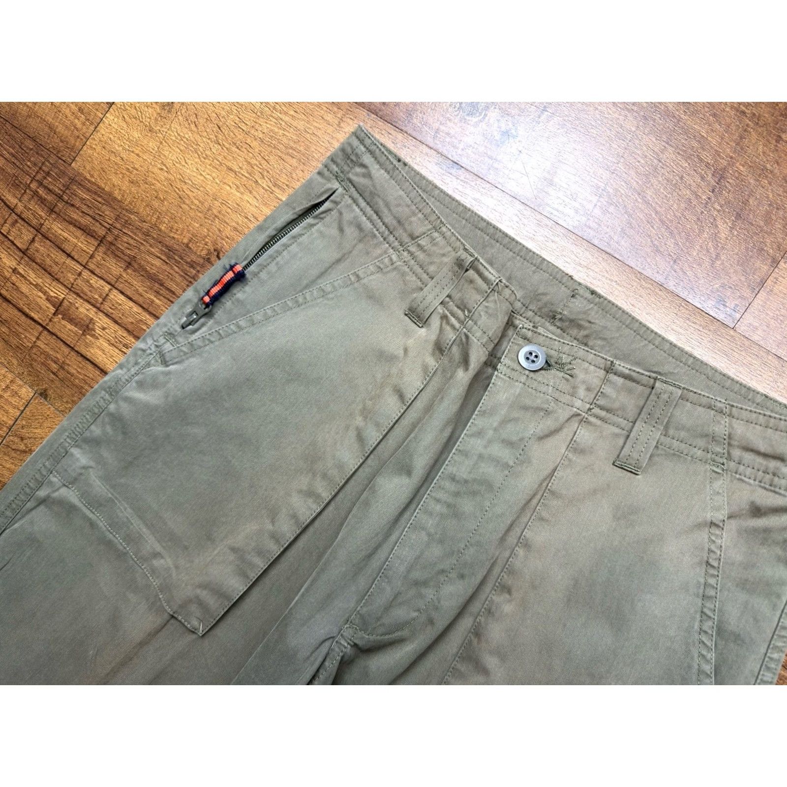 Gap VINTAGE GAP Pants Mens Green Military Paratrooper Baggy Sz S - 31X29 - READ Size US 31 - 4 Thumbnail