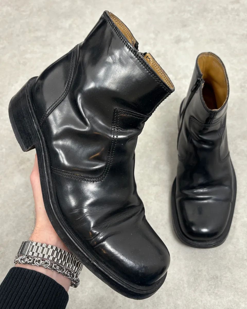 Dolce & Gabbana Dolce & Gabbana Black Minimalist Leather Boots Size US 7 / EU 40 - 1 Thumbnail