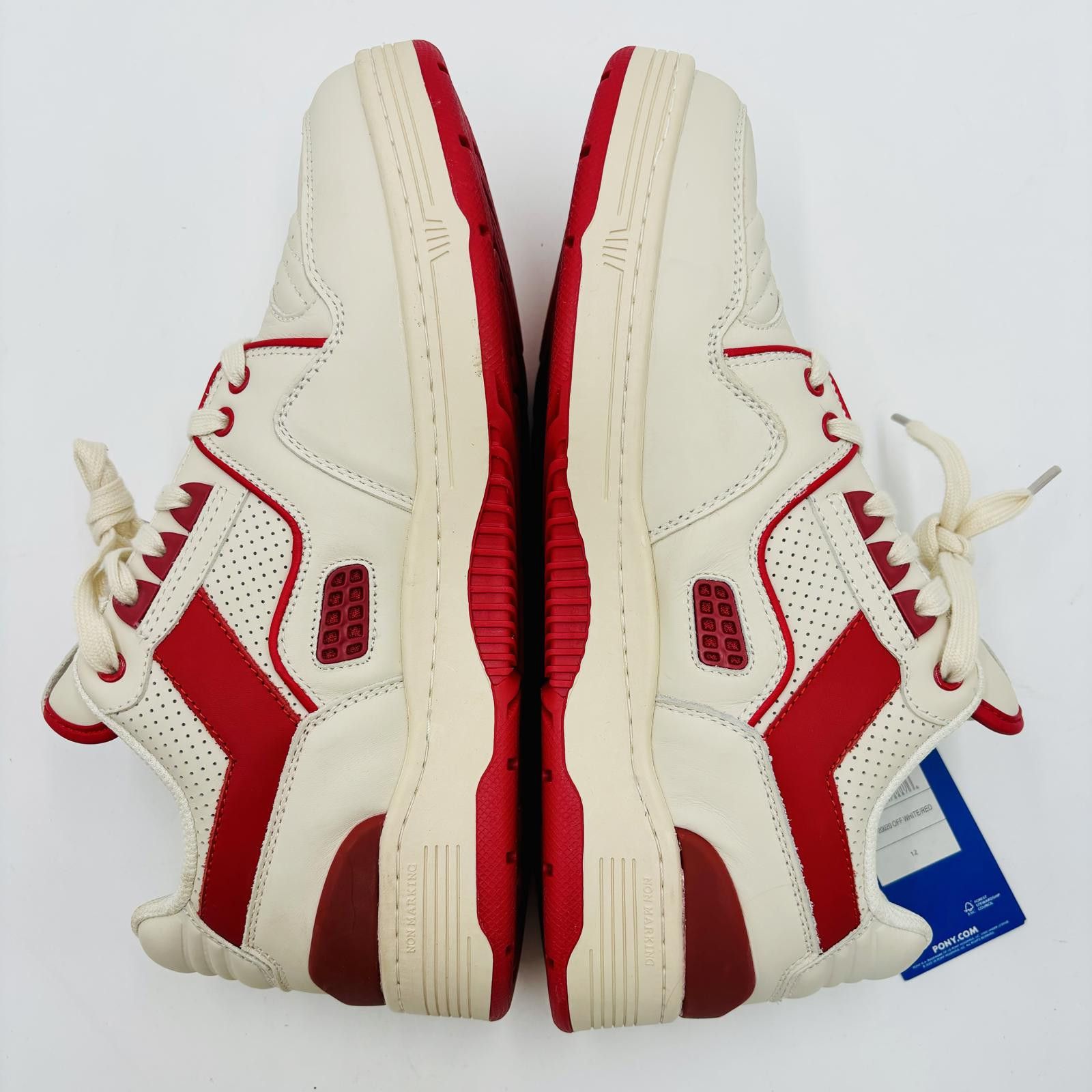PONY PONY Low Genuine Leather Premium Lace Up Off White / Red Size US 12 / EU 45 - 10 Thumbnail