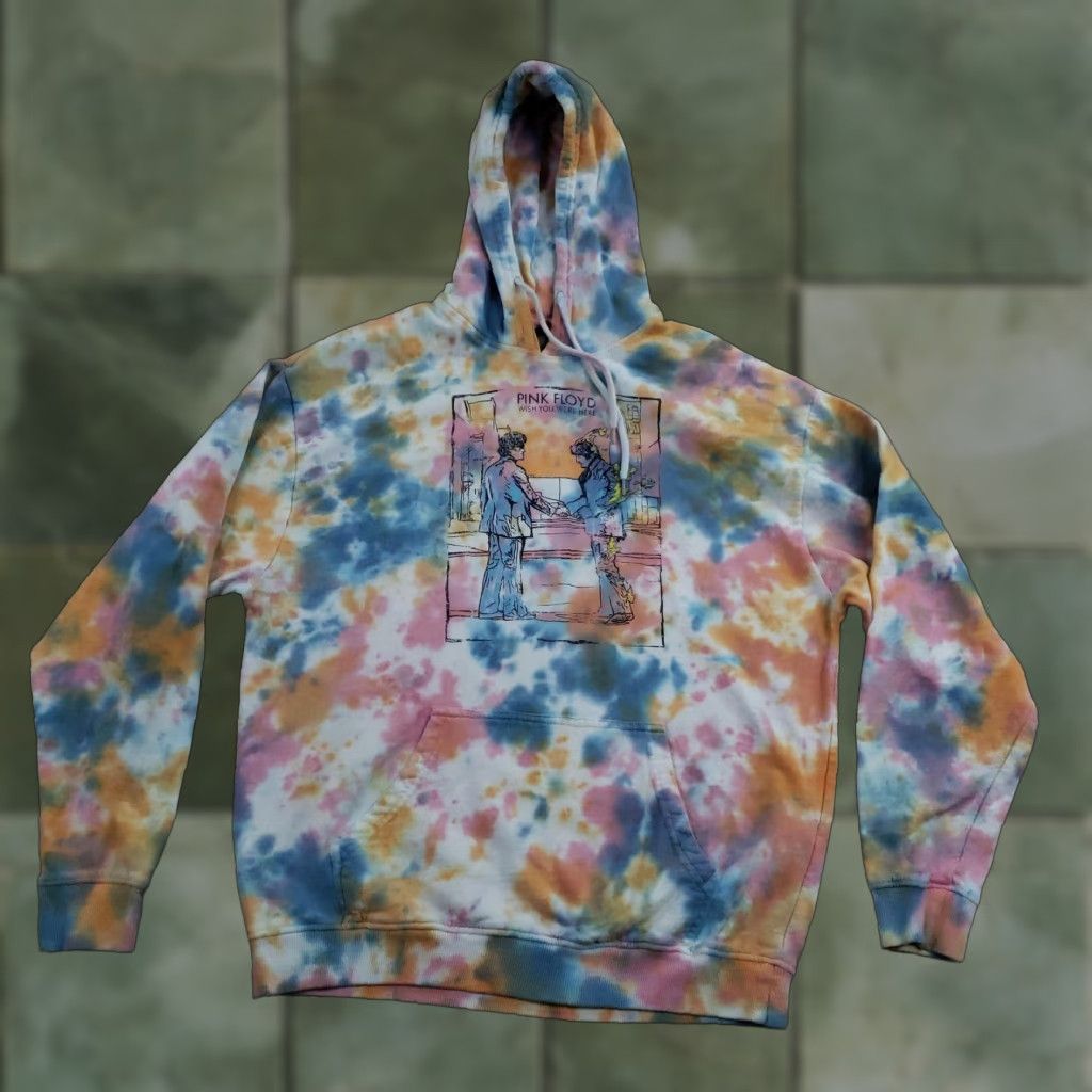 Vintage Pink Floyd Hoodie Mens Large Blue Tie Dye Wish You Were Here Graphic Sweatshirt Size US L / EU 52-54 / 3 - 1 Thumbnail
