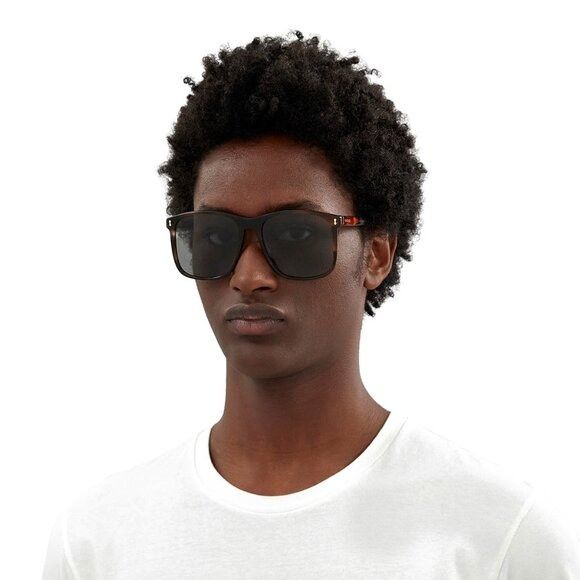 Gucci Gucci GG1041S 004 Sunglasses Havana Square Frame Size ONE SIZE - 3 Thumbnail