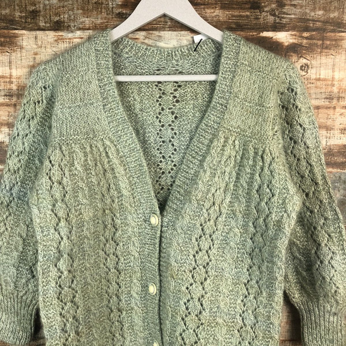 Japanese Brand Japan cardigan vintage faded Green Knitwear #A2282 Size S / US 4 / IT 40 - 5 Thumbnail