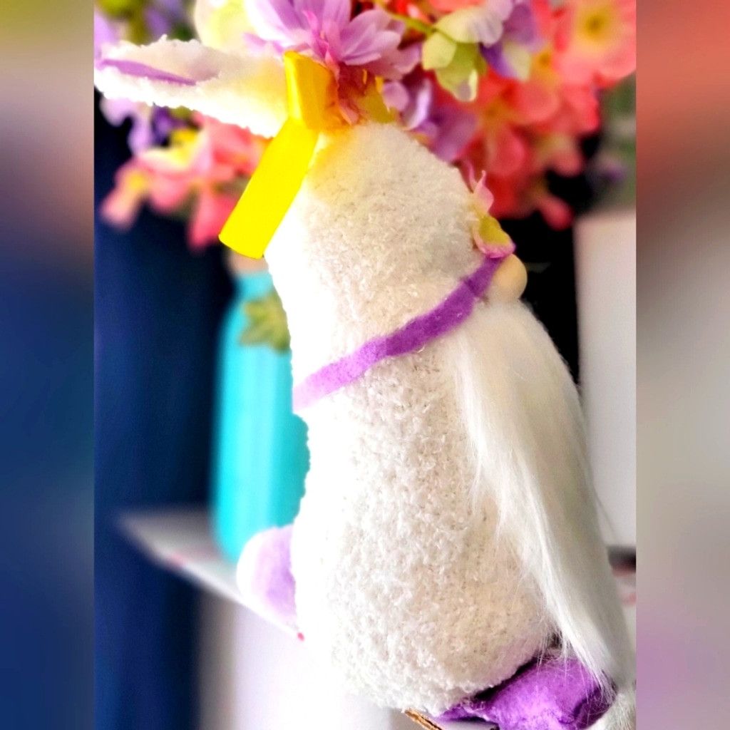 Handmade Easter Bunny Spring Flower Gnome Size ONE SIZE - 4 Thumbnail
