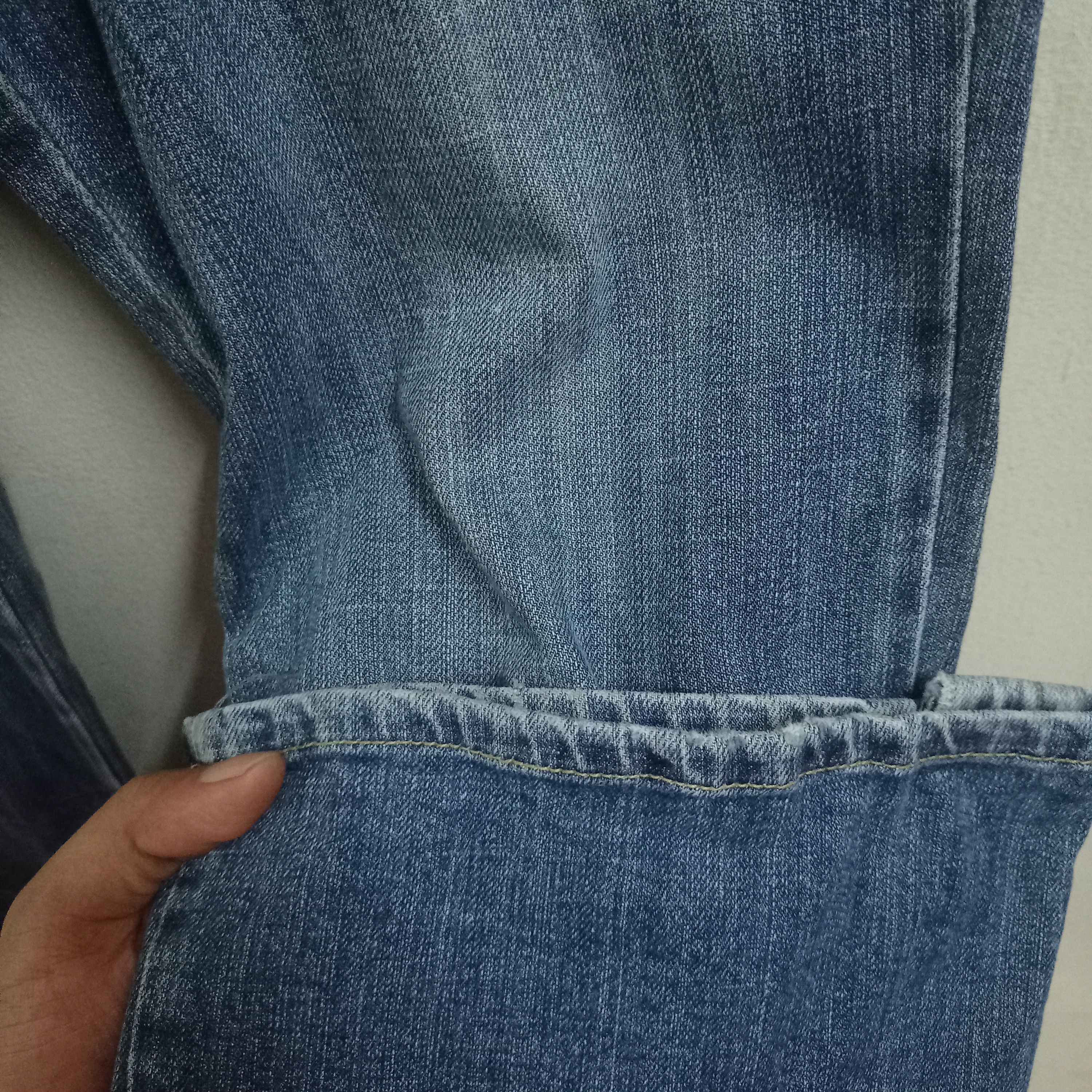 Japanese Brand Vintage Japanese Brand Blue Wash Flare Denim Bush Pants Size US 29 - 7 Thumbnail