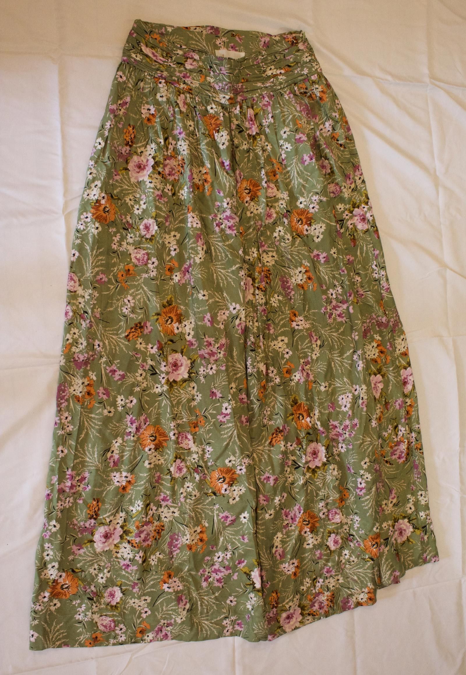 Designer Anthropologie Wide Leg Pants Floral - Size US 6 Size 28" / US 6 / IT 42 - 4 Thumbnail