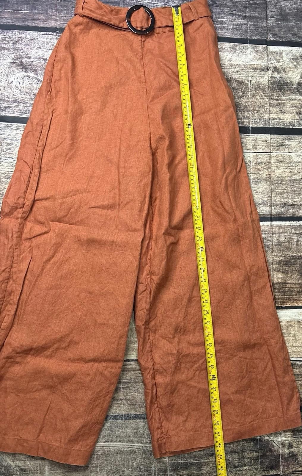 Other Evarae Pants Women Size 6 26x27 Linen Wide Leg Long Paperbag Size 28" / US 6 / IT 42 - 10 Thumbnail