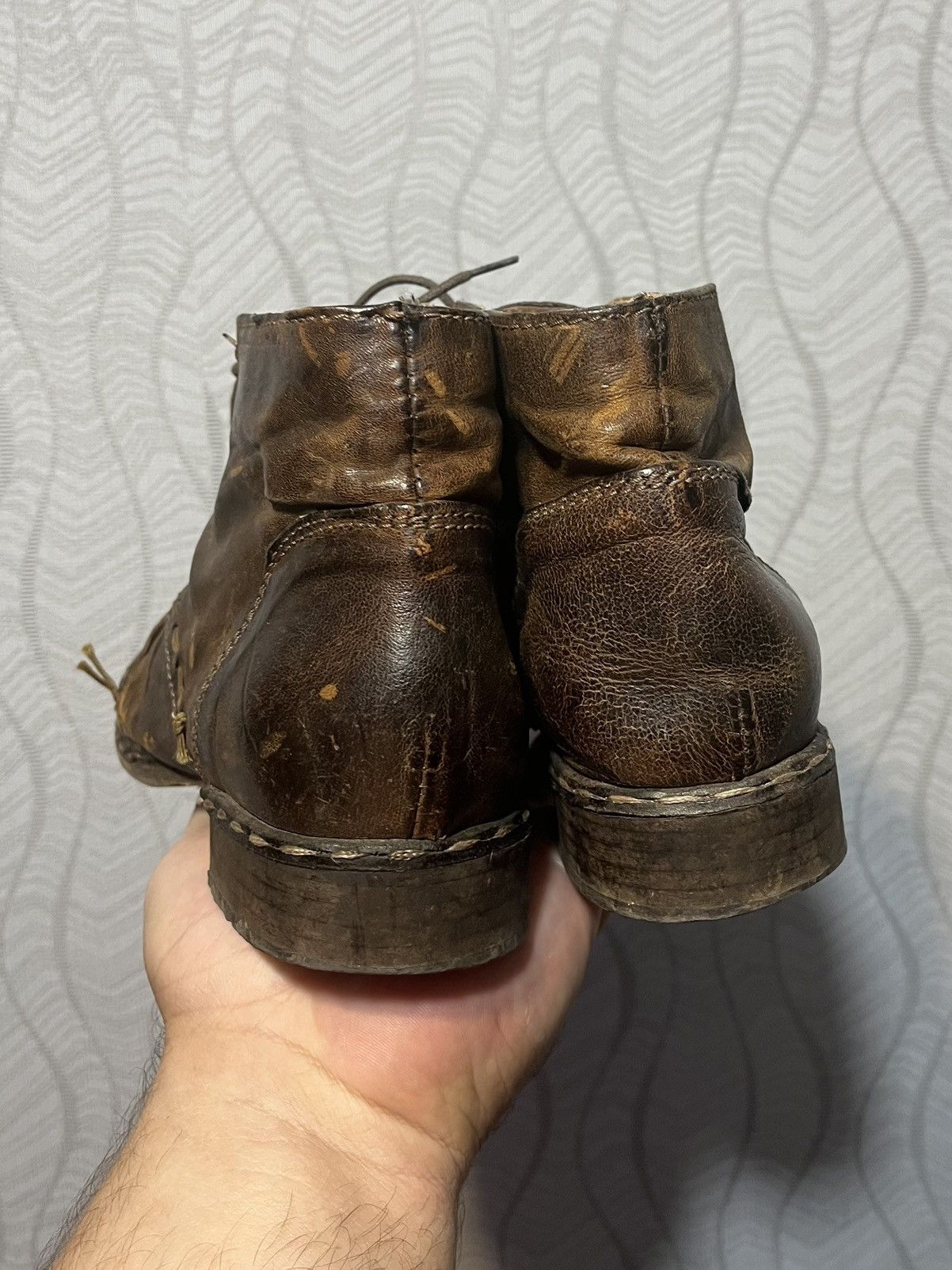 Elia Maurizi Clocharme Avant Garde Leather Distressed Guidi Style Boots Size US 7 / IT 37 - 7 Thumbnail