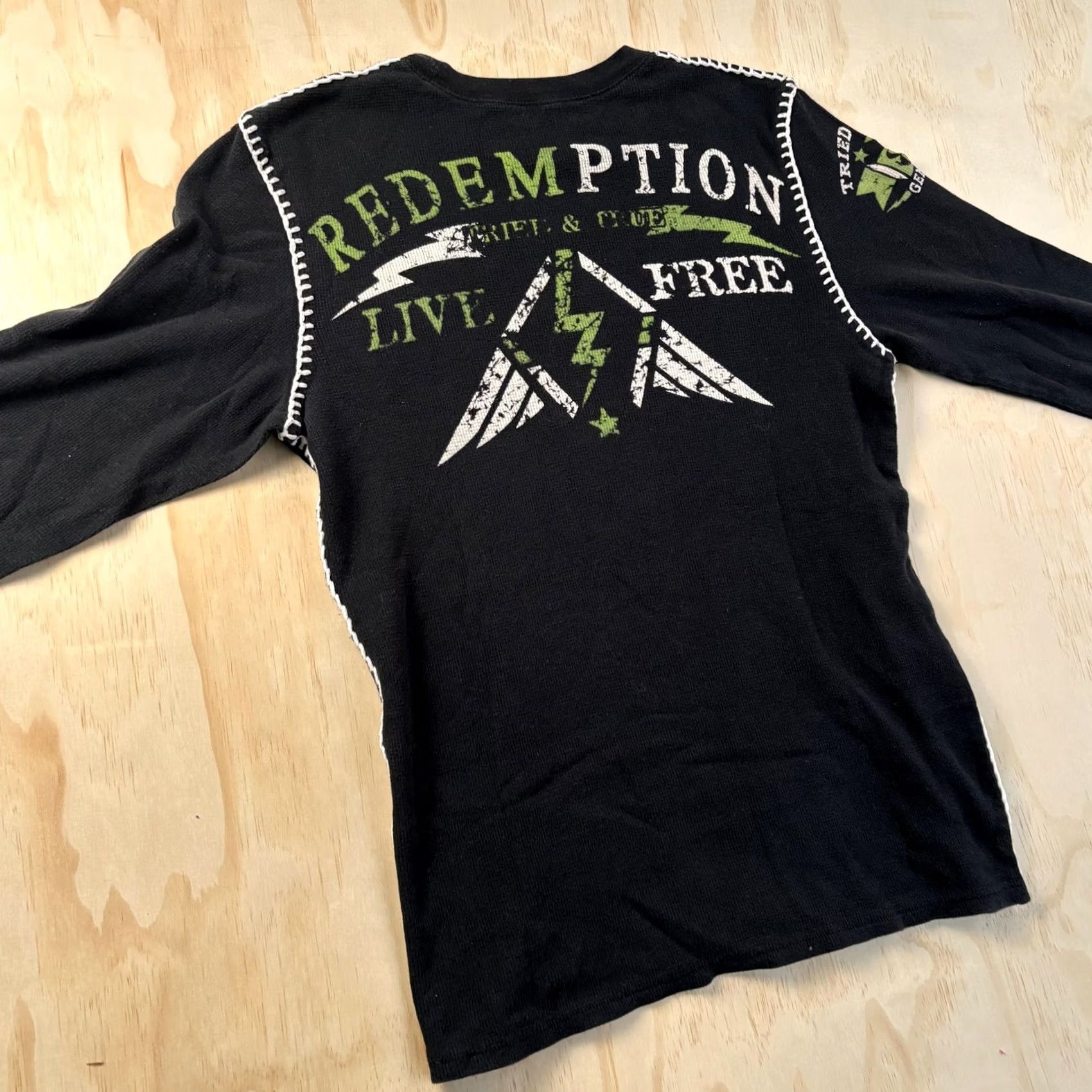 Affliction Y2K Affliction Style Shirt Mens Small Black Long Sleeve Thermal Live Free Biker Size US S / EU 44-46 / 1 - 5 Thumbnail