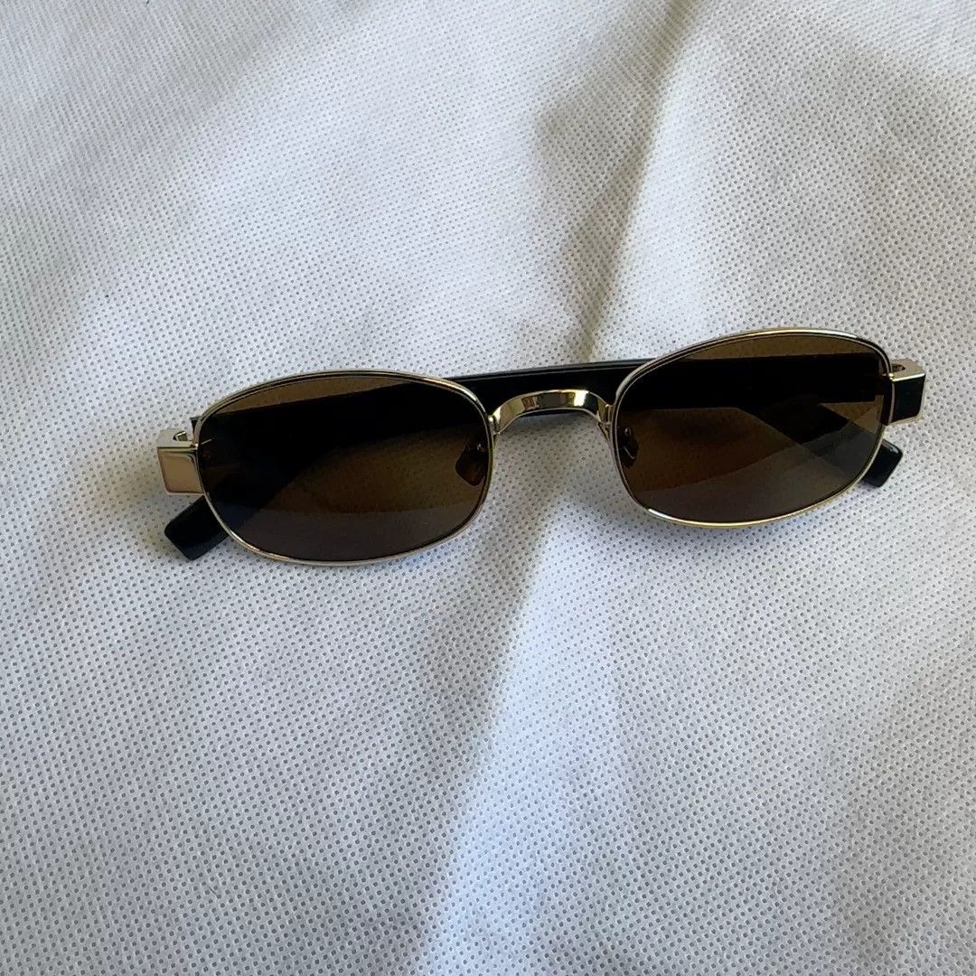 Yves Saint Laurent YSL Women's Gold Oval Sunglasses Size ONE SIZE - 1 Thumbnail