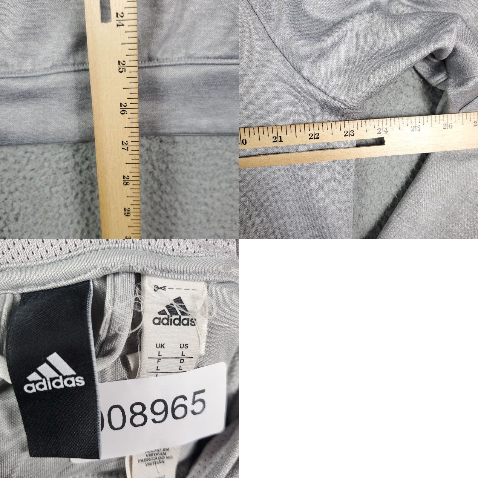 Adidas adidas Gray Long Sleeve Drawstring Pullover Hoodie Mens Size L Sweatshirt Athletic Fleece All Seasons Logo Size US L / EU 52-54 / 3 - 8 Thumbnail