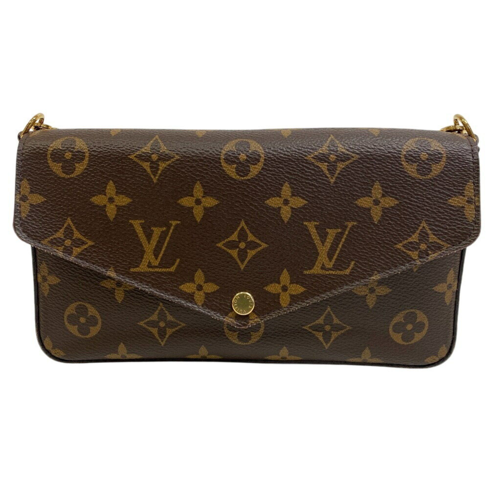 Louis Vuitton M61276 Pochette Felicie Monogram Shoulder Bag For Women, Brown, Women's