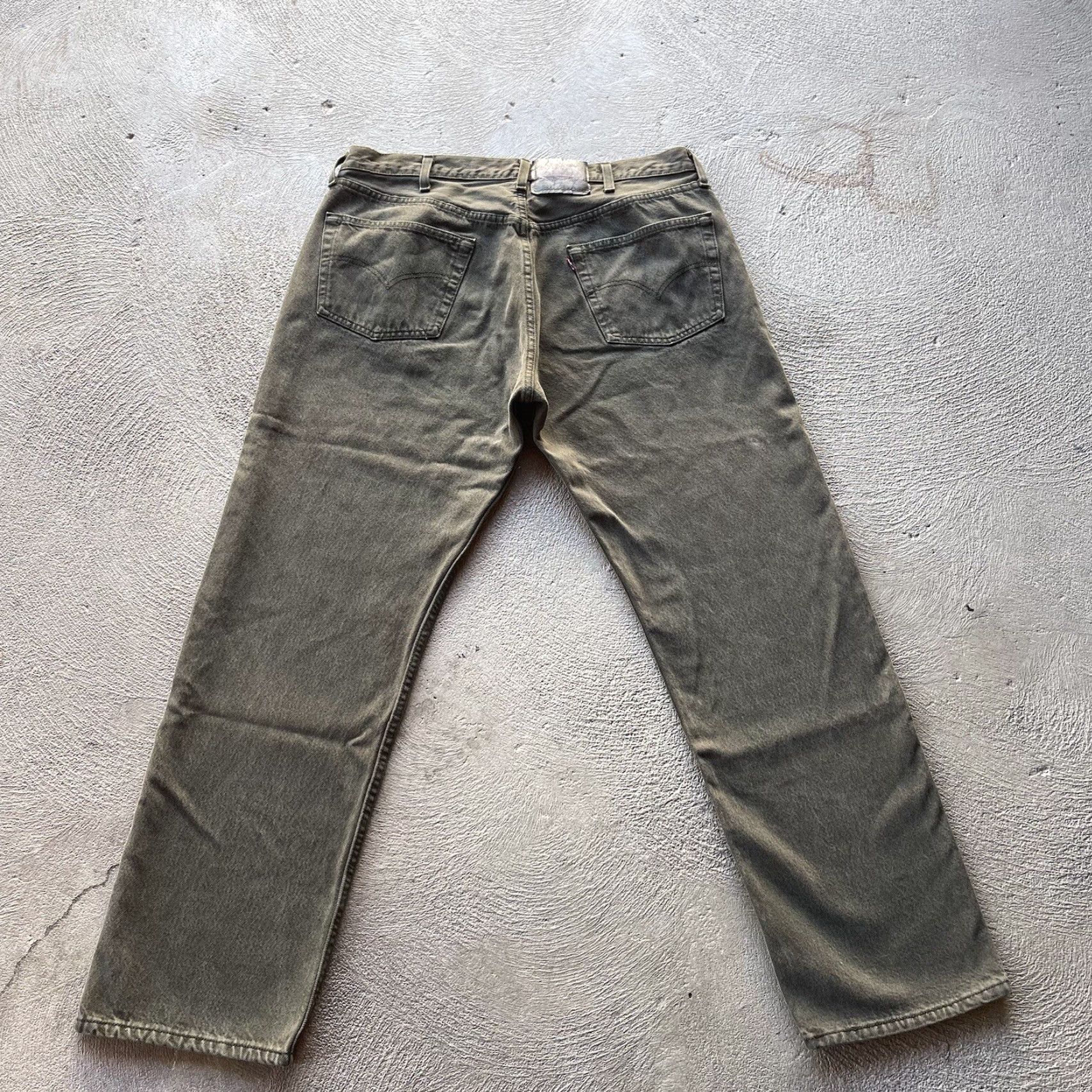 Levi's VINTAGE Levi's Jeans 501 Button Fly Straight Denim 36x32 Green 80s 90s American Mens Size US 36 / EU 52 - 2 Thumbnail