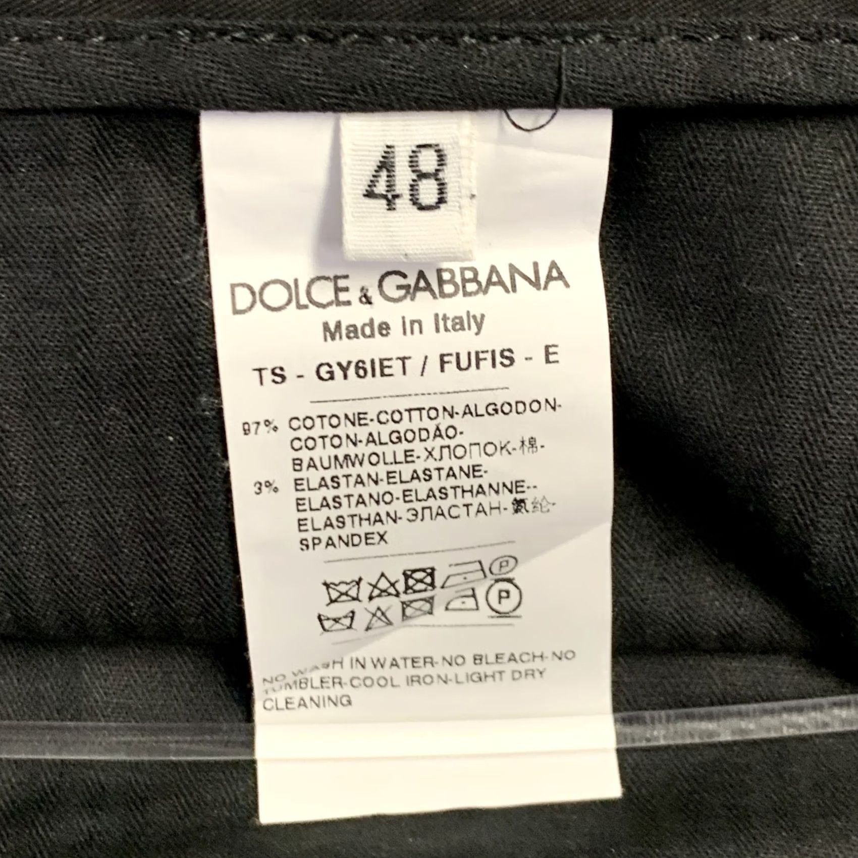 Dolce & Gabbana DOLCE & GABBANA Dress Pants Black Cotton Blend Side Tabs - 32 Men's Pants, Inseam 26, Regular, Italy Size US 32 / EU 48 - 5 Thumbnail