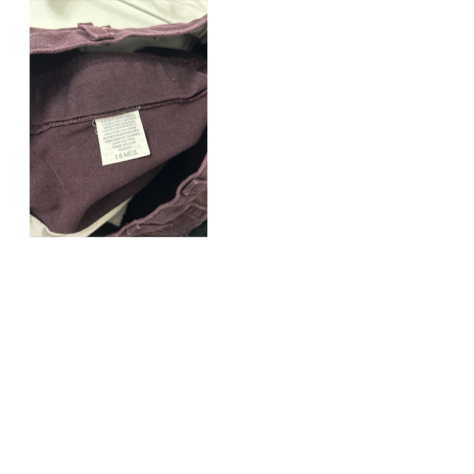 Lee VINTAGE Lee Riveted Jeans Womens 14x31 Burgundy Made In USA YKK Denim NWT S(Burgundy) Purple Jeans 5-Pocket Mens Womens Girls? Size 36" / US 14 / IT 50 - 9 Thumbnail