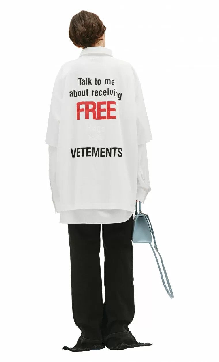 White Free Hugs Embroidered Logo Oversized T-Shirt