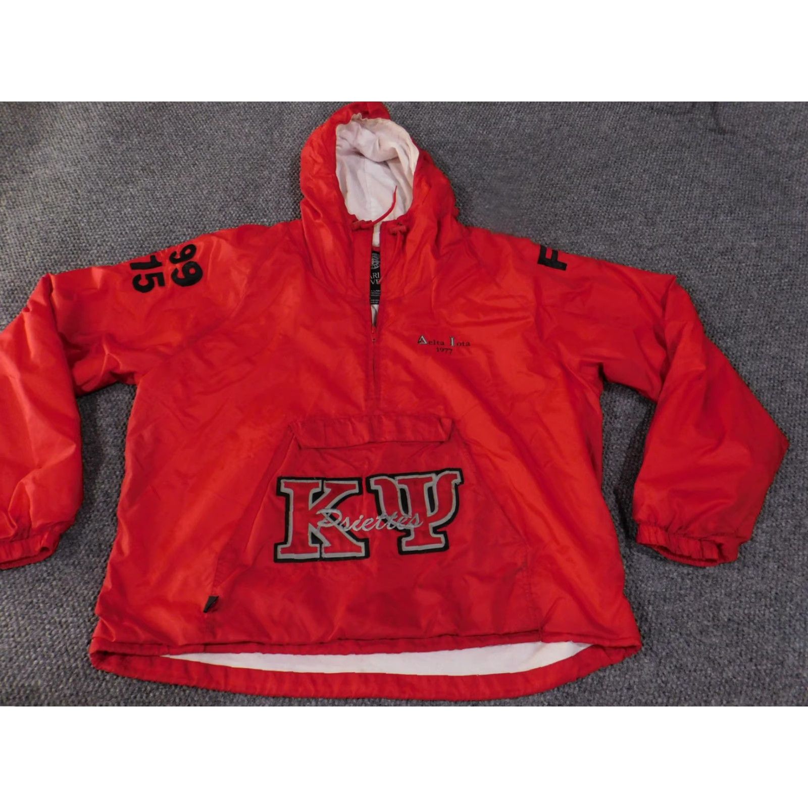 Delta VINTAGE Charles River Jacket Mens 2XL Red Delta Iota Kappa Psi FAMU Pullover 90s Size US XXL / EU 58 / 5 - 4 Thumbnail
