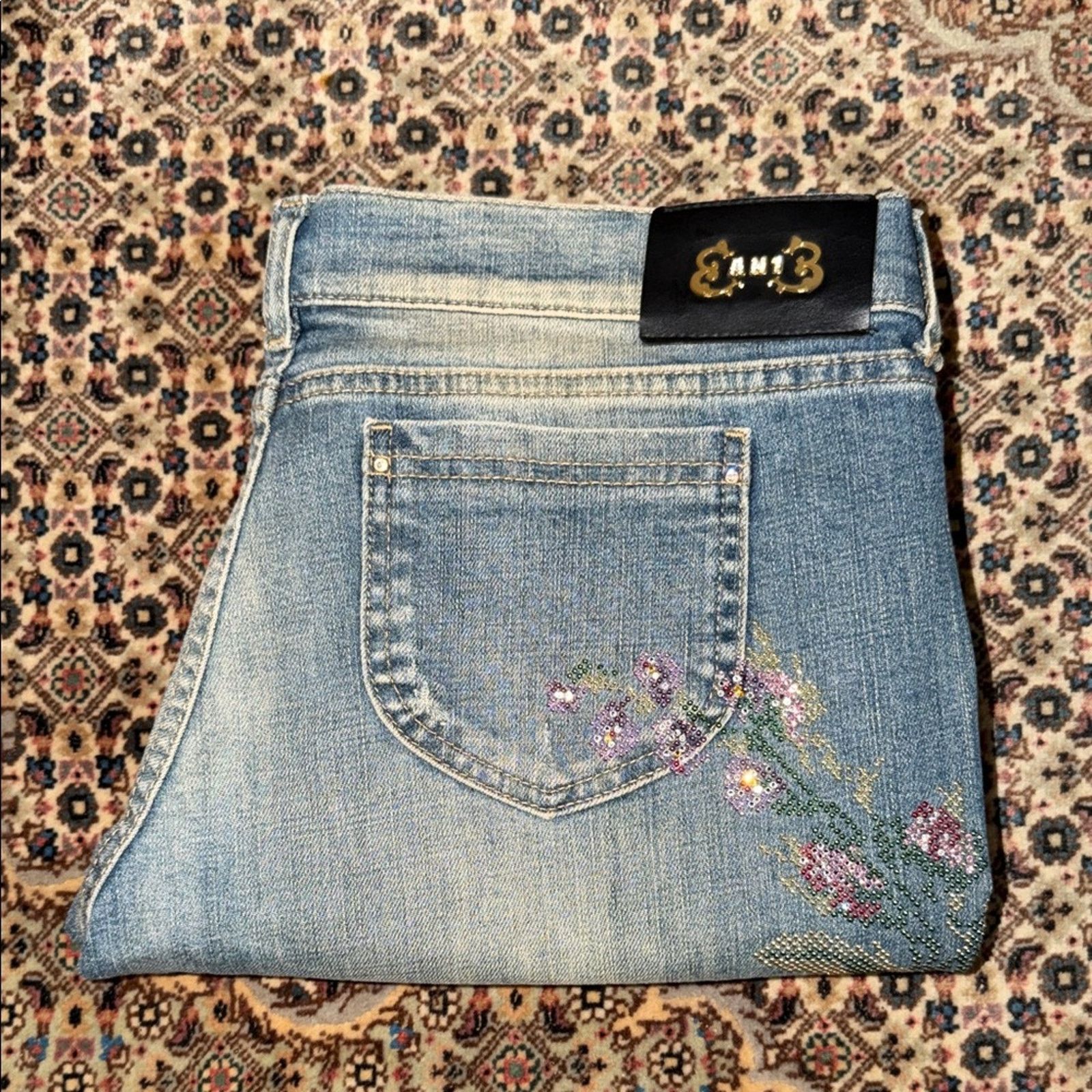 & Other Stories Ean 13 Embroidered Floral Blue Jeans Women's 46 IT Size 32" / US 10 / IT 46 - 1 Thumbnail