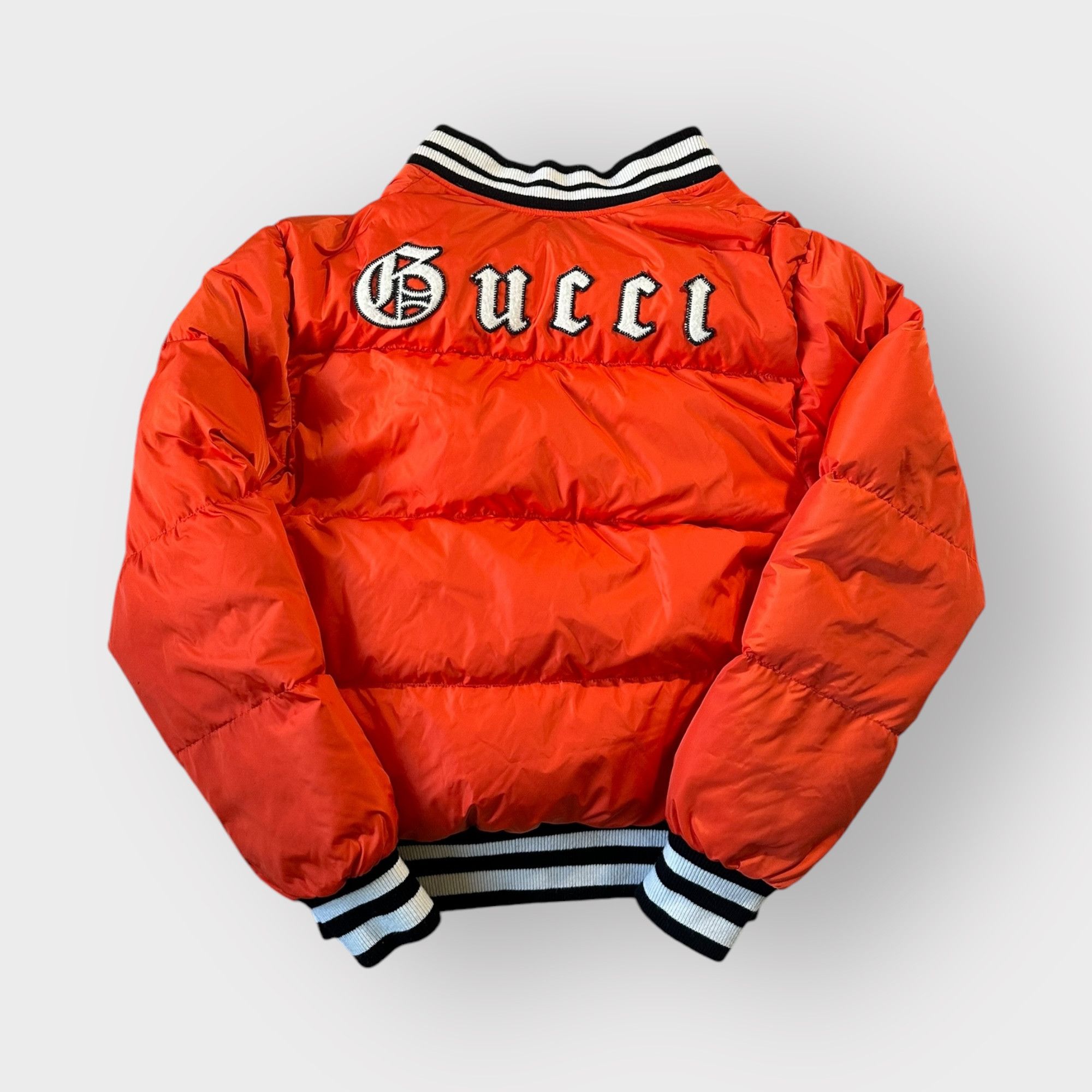 Gucci Gucci Puffer Jacket Bomber NY Yankees Patch Back Logo Orange Grailed