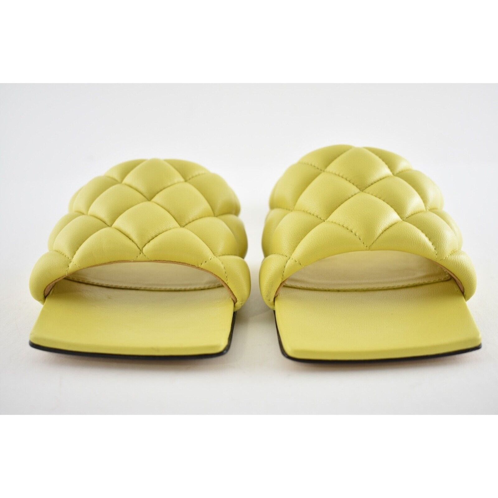 Bottega Veneta Bottega Veneta The Padded Flat Slides Pear Yellow Quilted Size US 6 / IT 36 - 7 Thumbnail