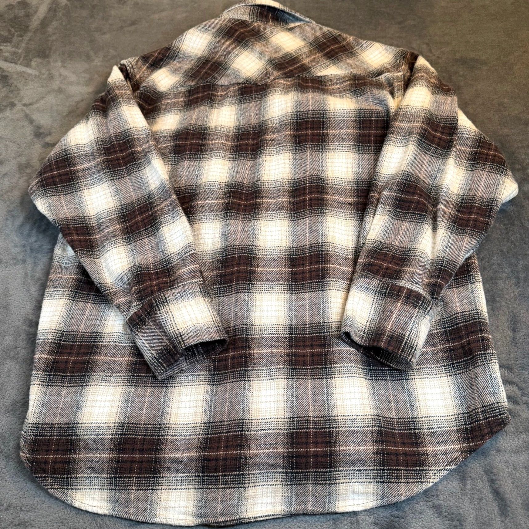 Vintage Work n Sport Brown Plaid Heavy Flannel Pearl Snap Western Shirt Mens M Size US M / EU 48-50 / 2 - 5 Thumbnail