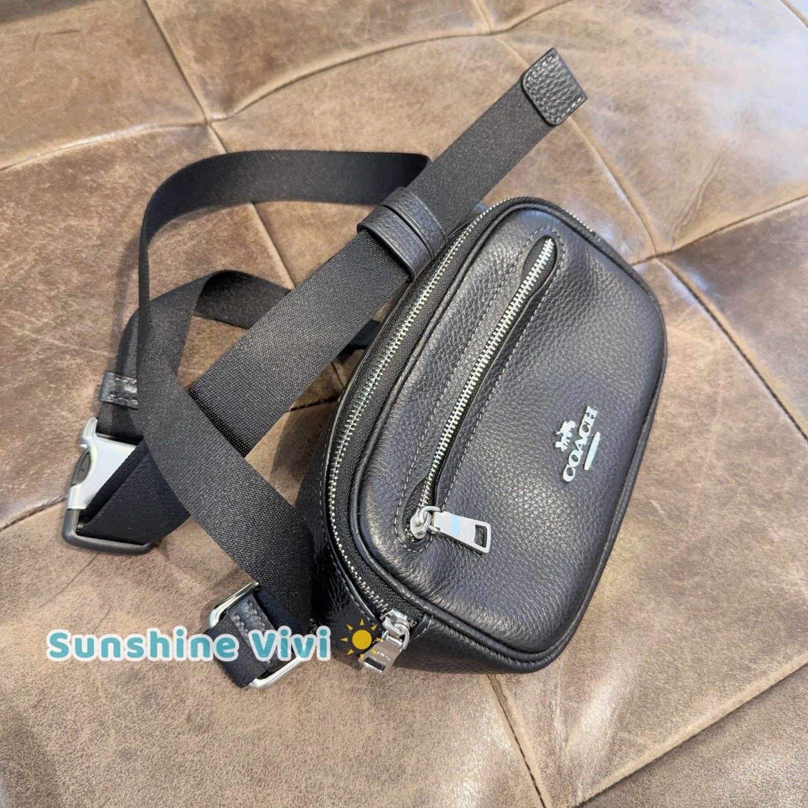 Coach NWT COACH Men Elias Mini Belt Leather Crossbody CR190 Black Size ONE SIZE - 2 Thumbnail