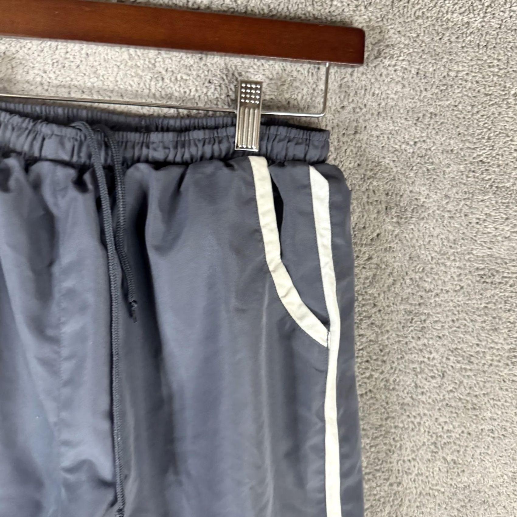 Vintage East West Track Pants Mens M Gray Lined Side Stripe Woven Athletic Size US 31 - 3 Thumbnail
