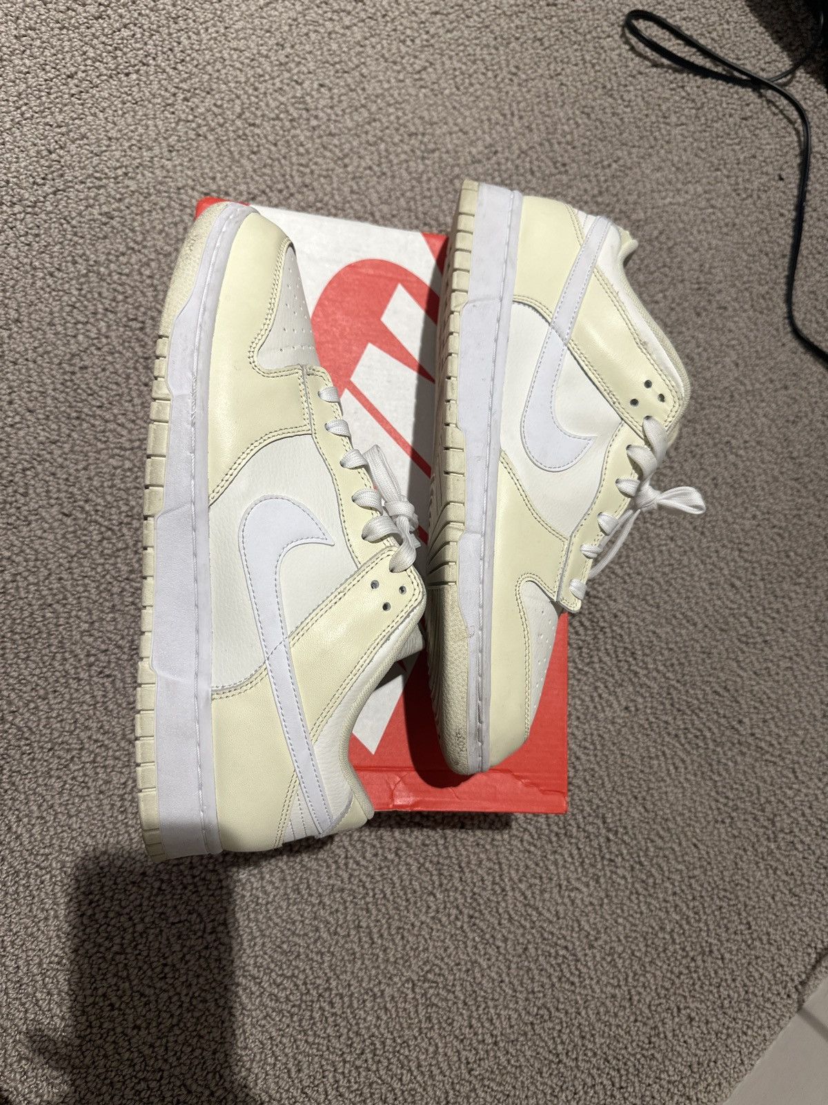 image of Nike Dunk Low Coconut Milk Shoes in Yellow, Men's (Size 12)